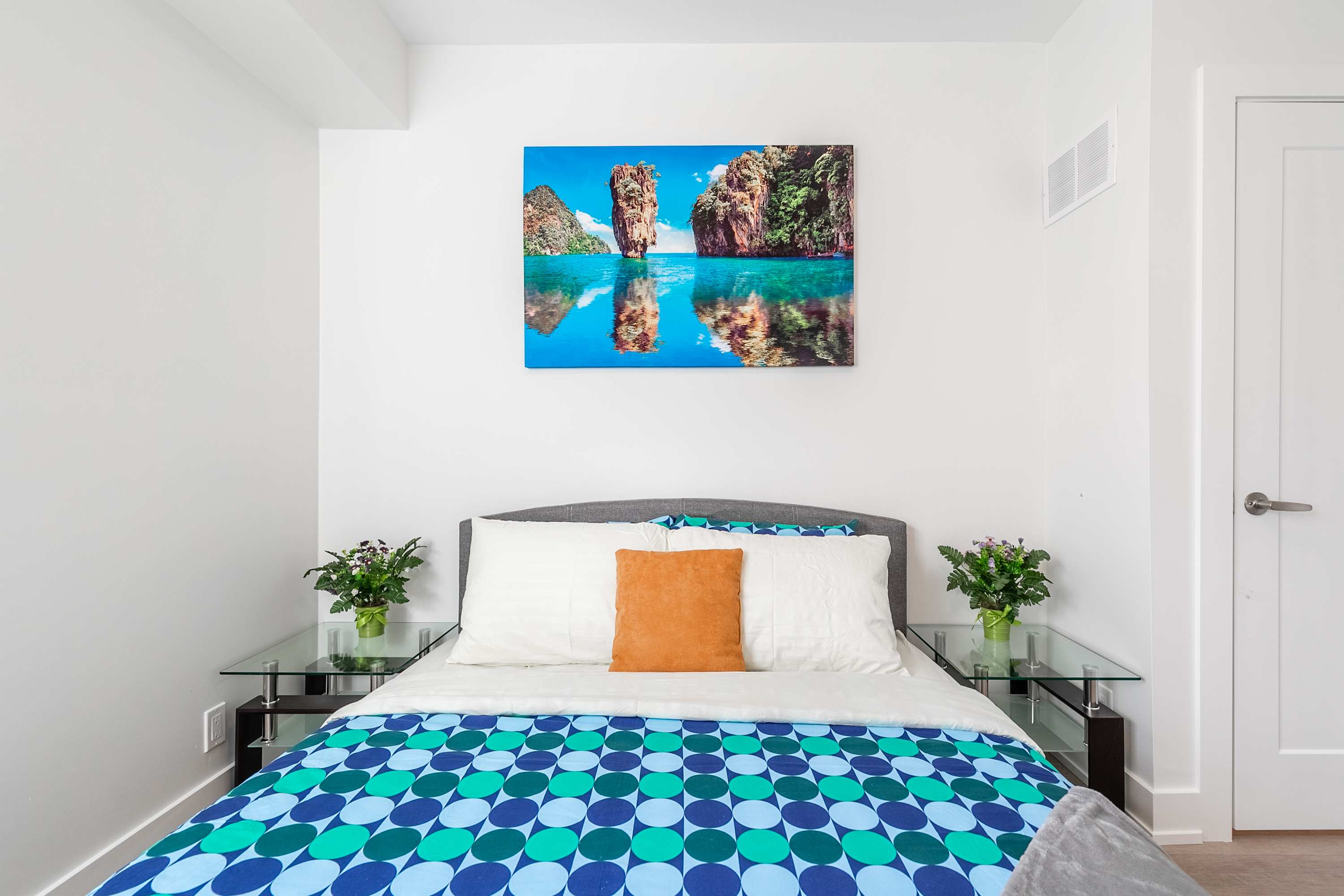 Third bedroom with a double bed and fresh linens