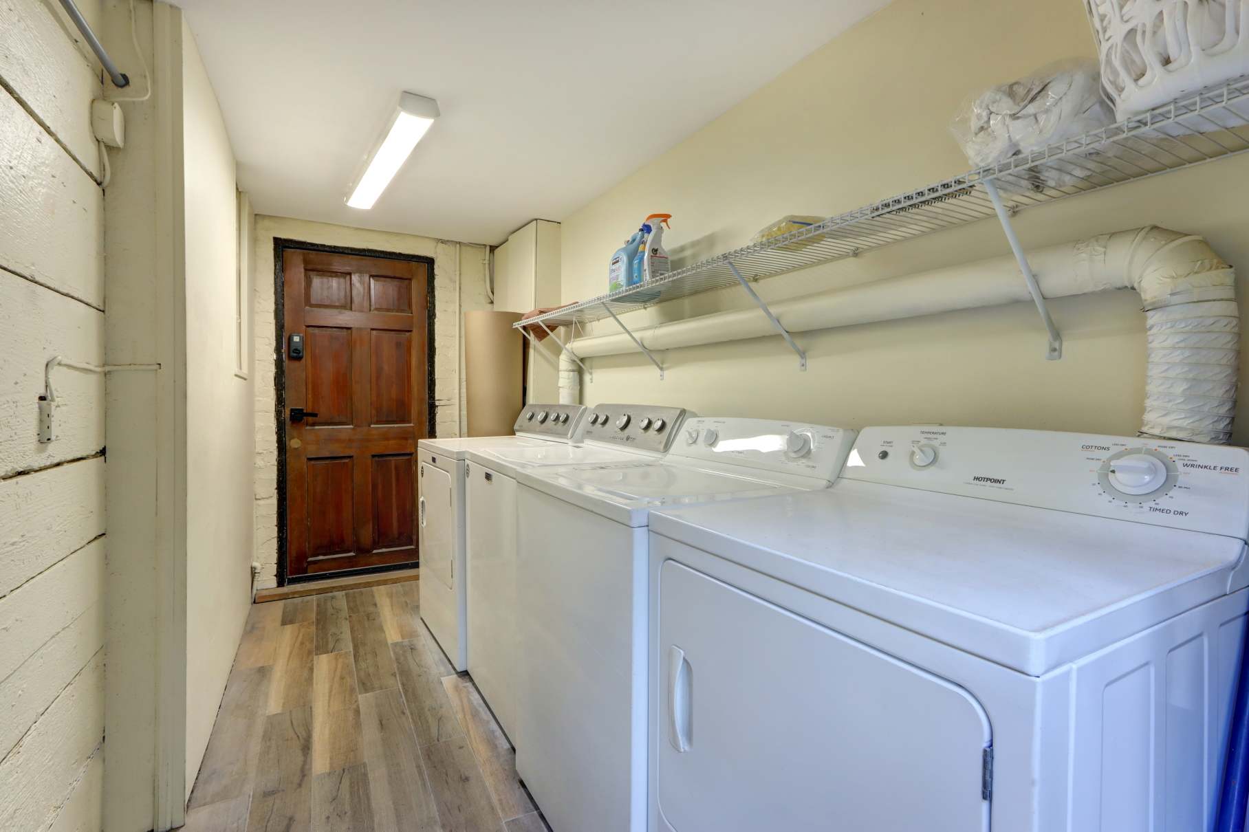 Shared laundry below - rarely used by other guests