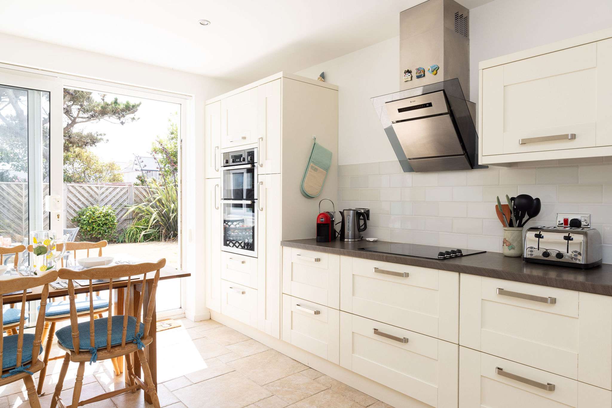 Sunny kitchen with garden access
