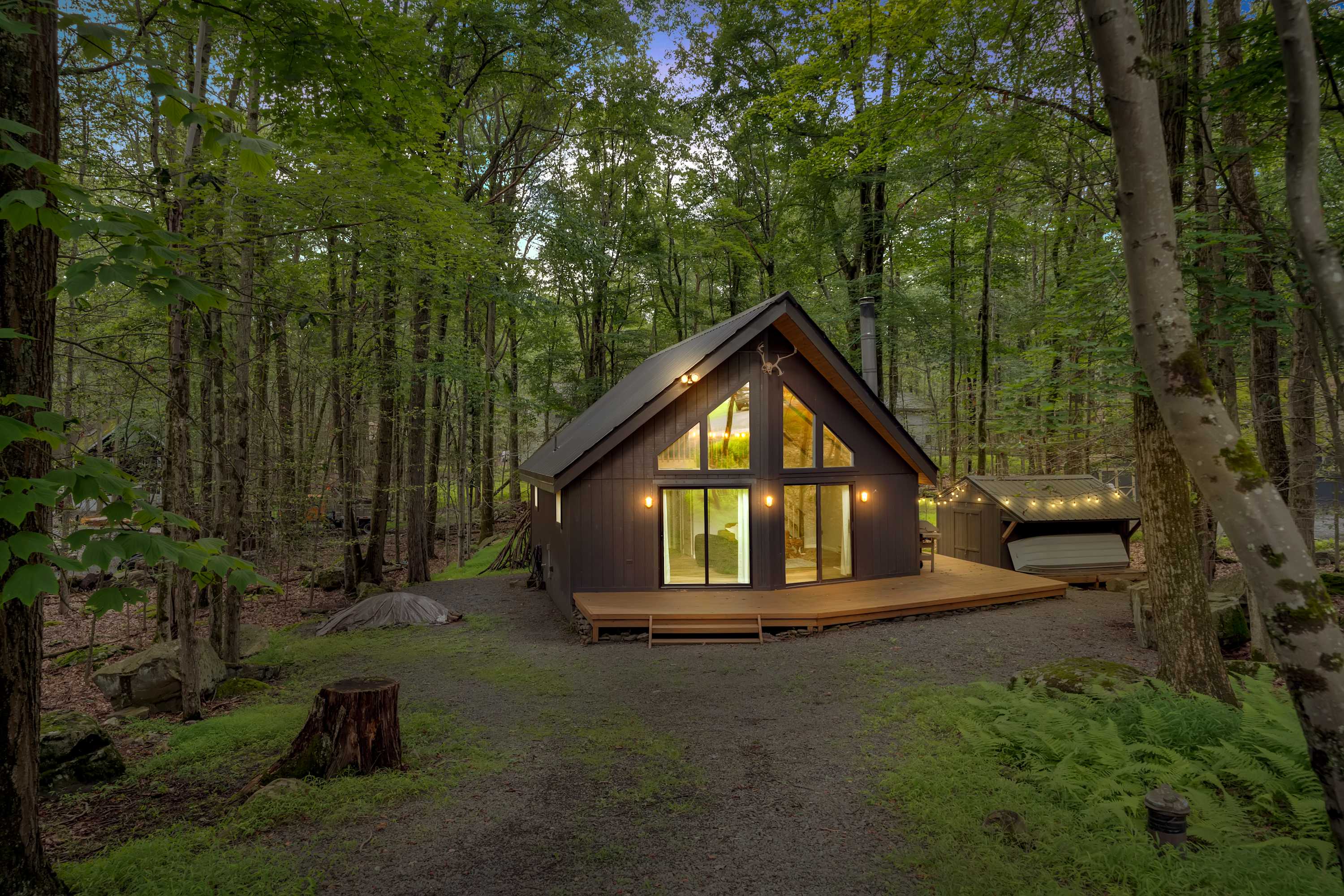 The Black Pocono Chalet |  Modern Cabin in Nature
