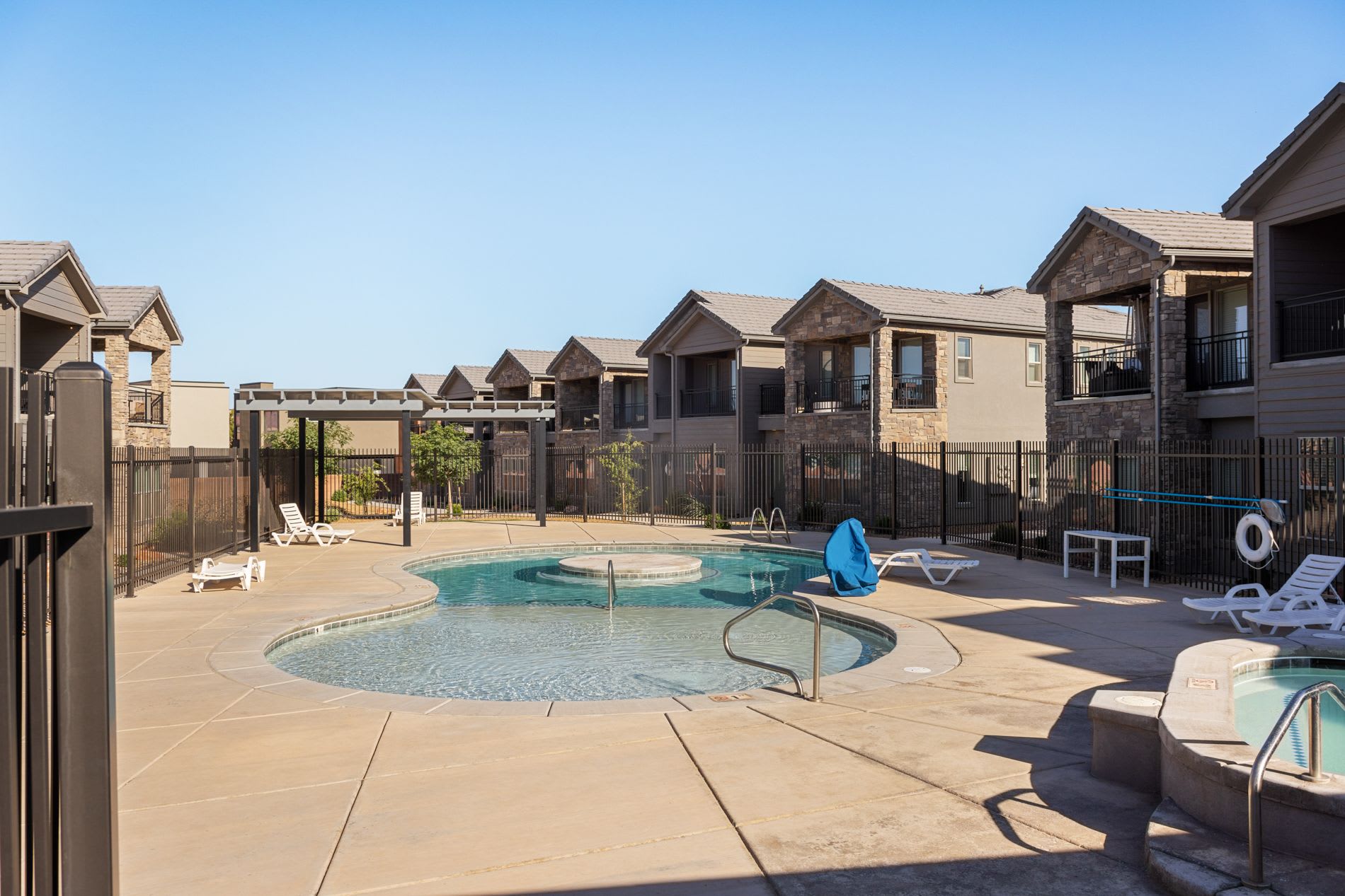Community hot tub and pool area