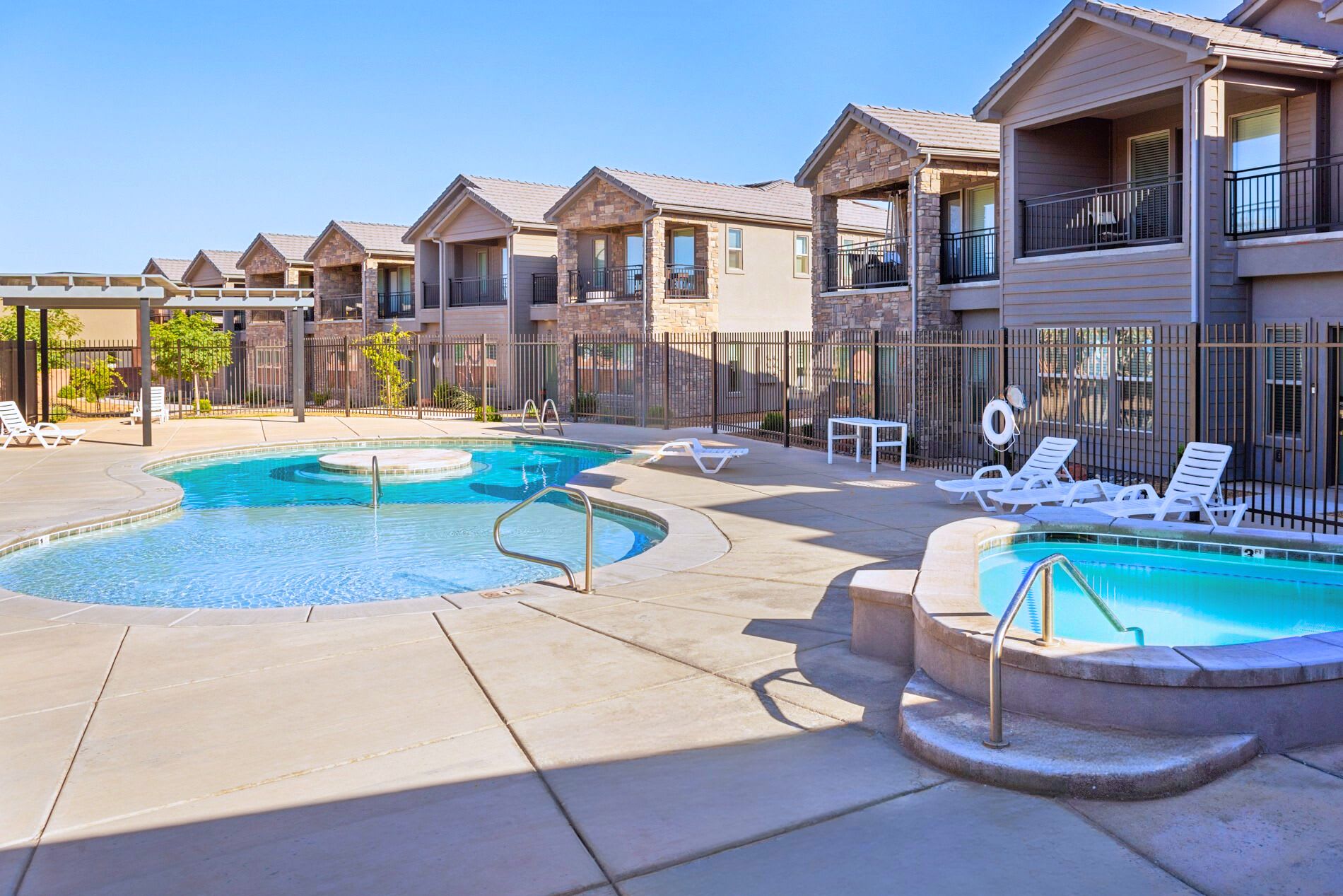 Community hot tub and pool area