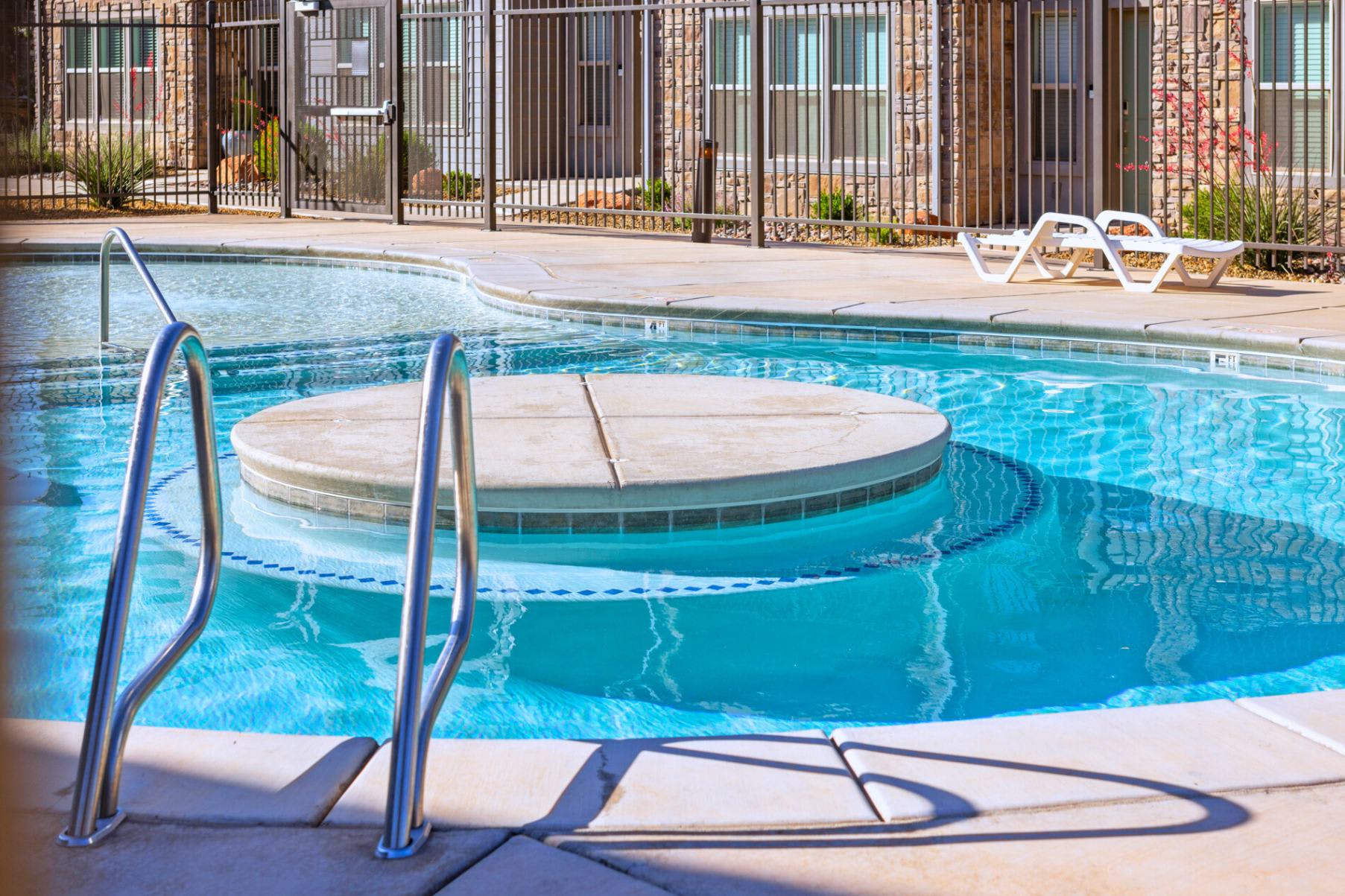 Community hot tub and pool area