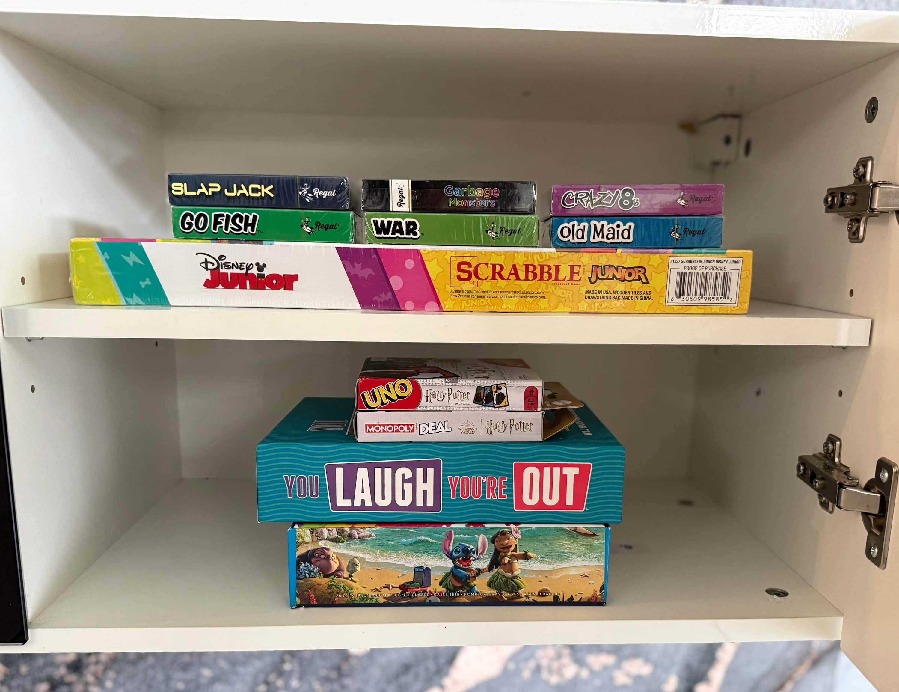 Family-friendly board games are provided for cozy nights in.