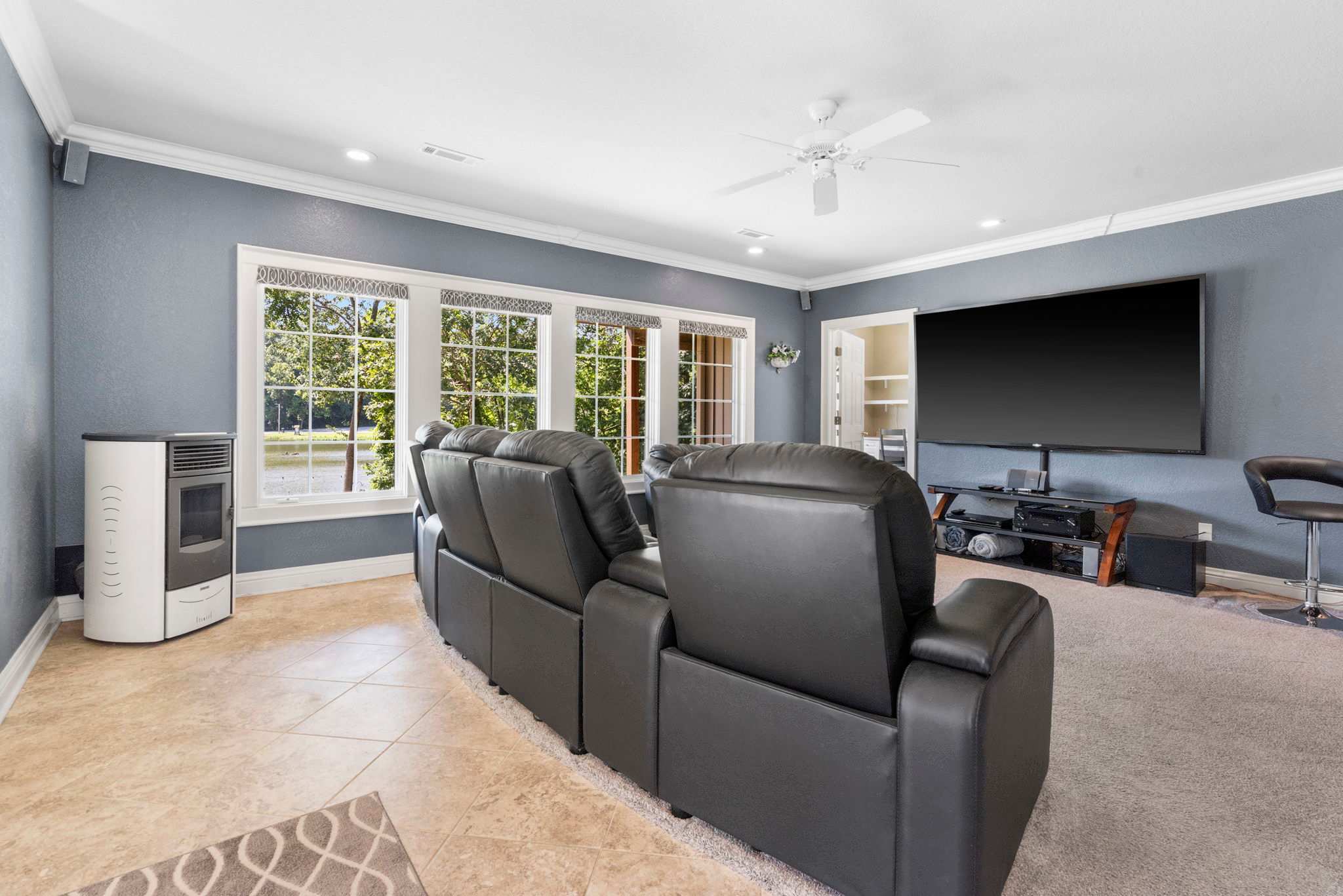 Entertainment space in the basement