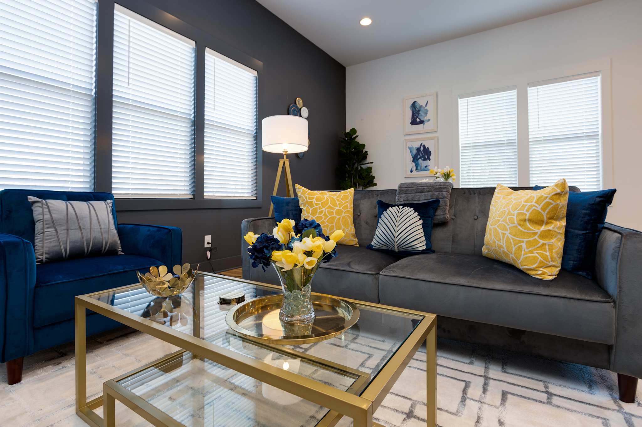 Cozy living room with smart TV