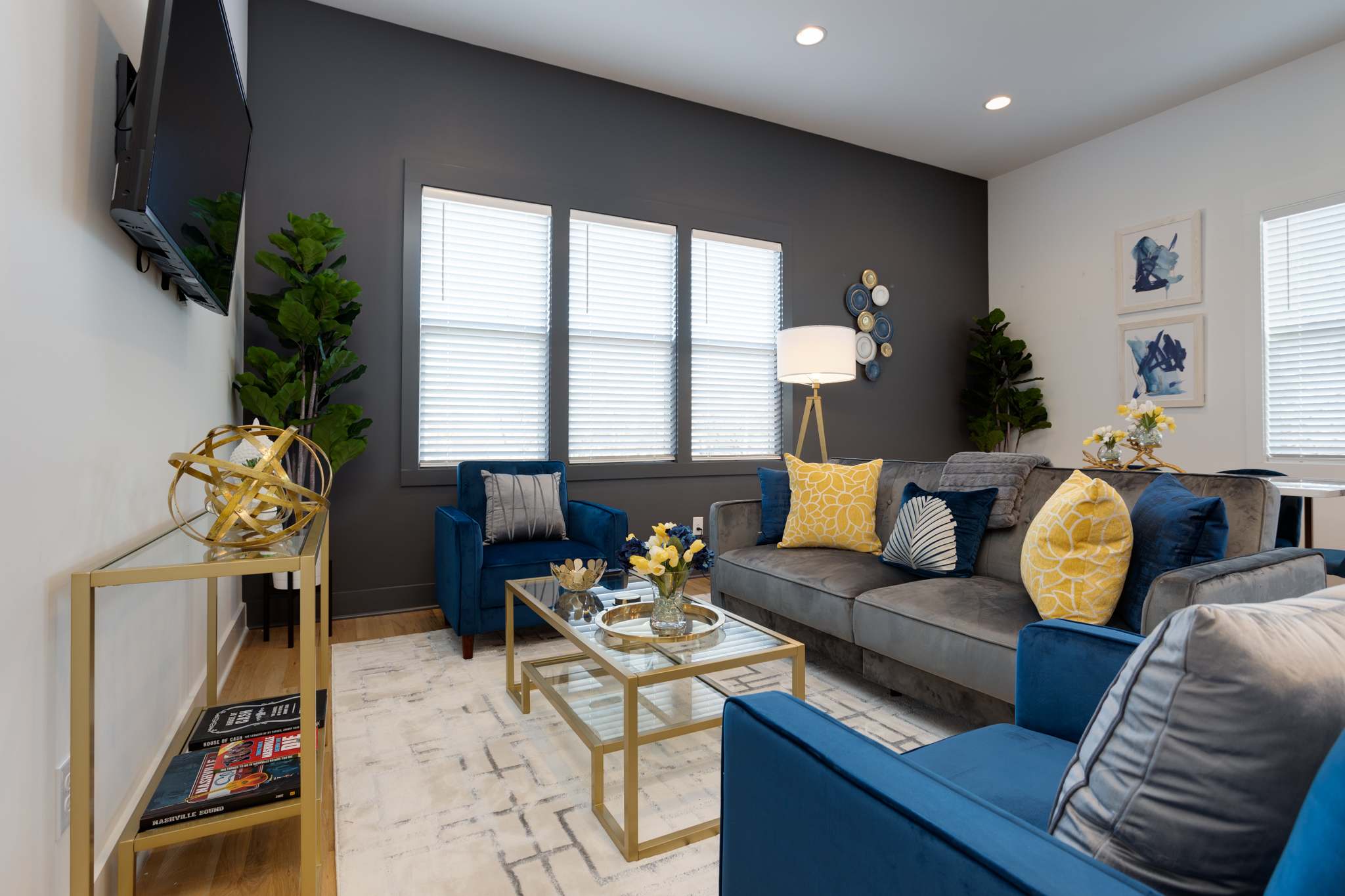 Unit #A Cozy living room with smart TV