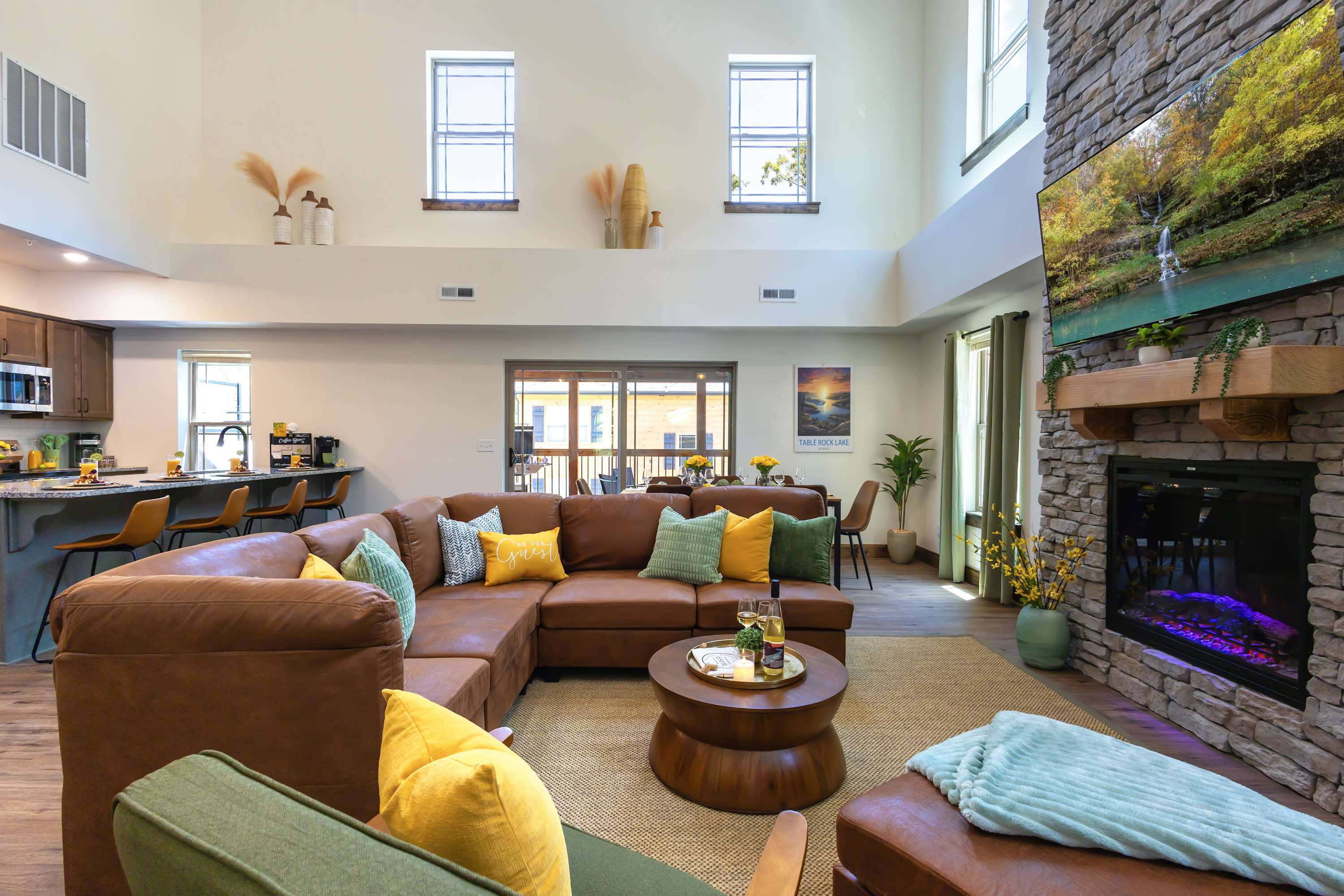 Curl up by the fireplace with your favorite beverage, as the flicker of the flames and the warmth of the hearth invite you to slow down, savor the moment, and simply stay awhile.