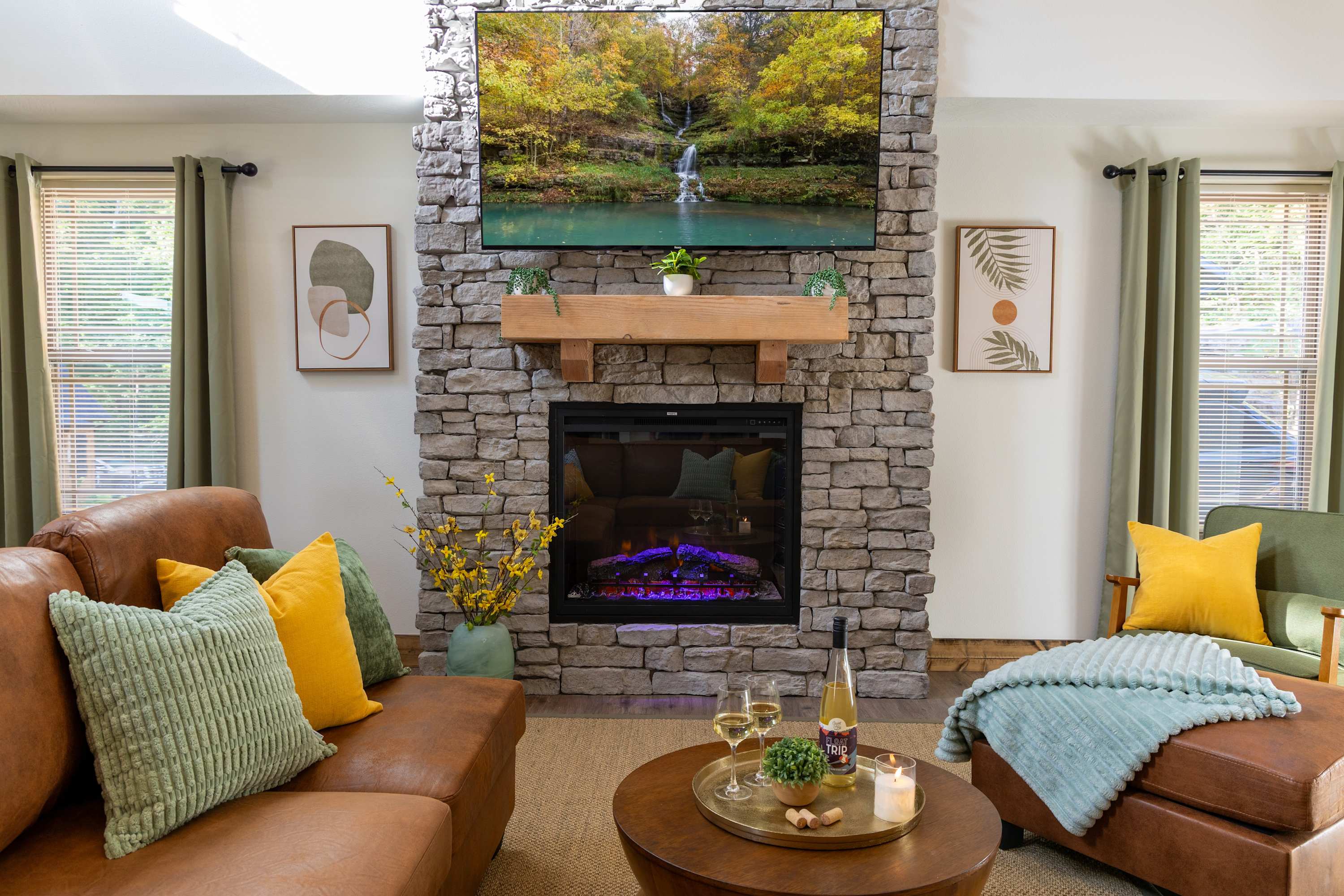 Settle into the great room, where you can watch your favorite shows by the fire and unwind in total comfort.