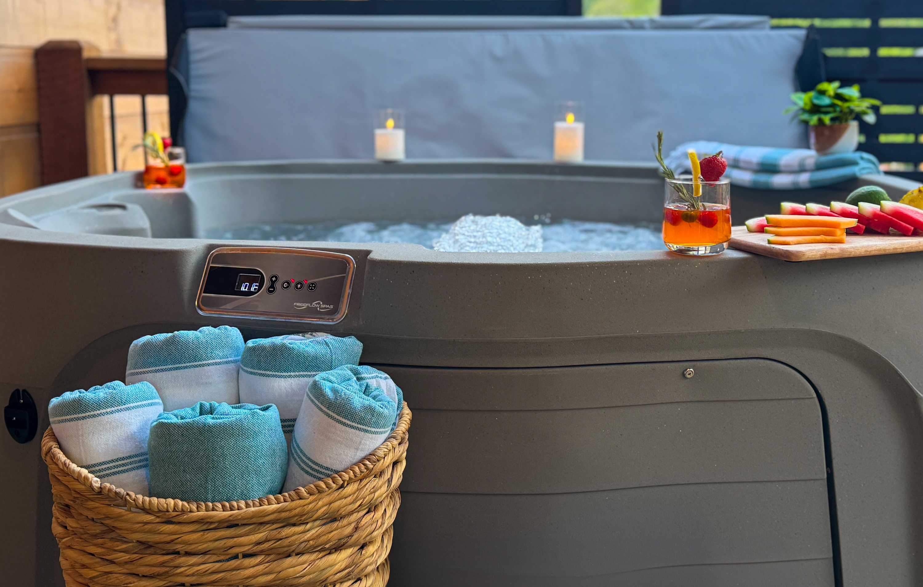 Sink into the hot tub, sip your favorite drink, and let the warm bubbles wash your worries away because relaxation is always on tap at Adventure’s Edge.