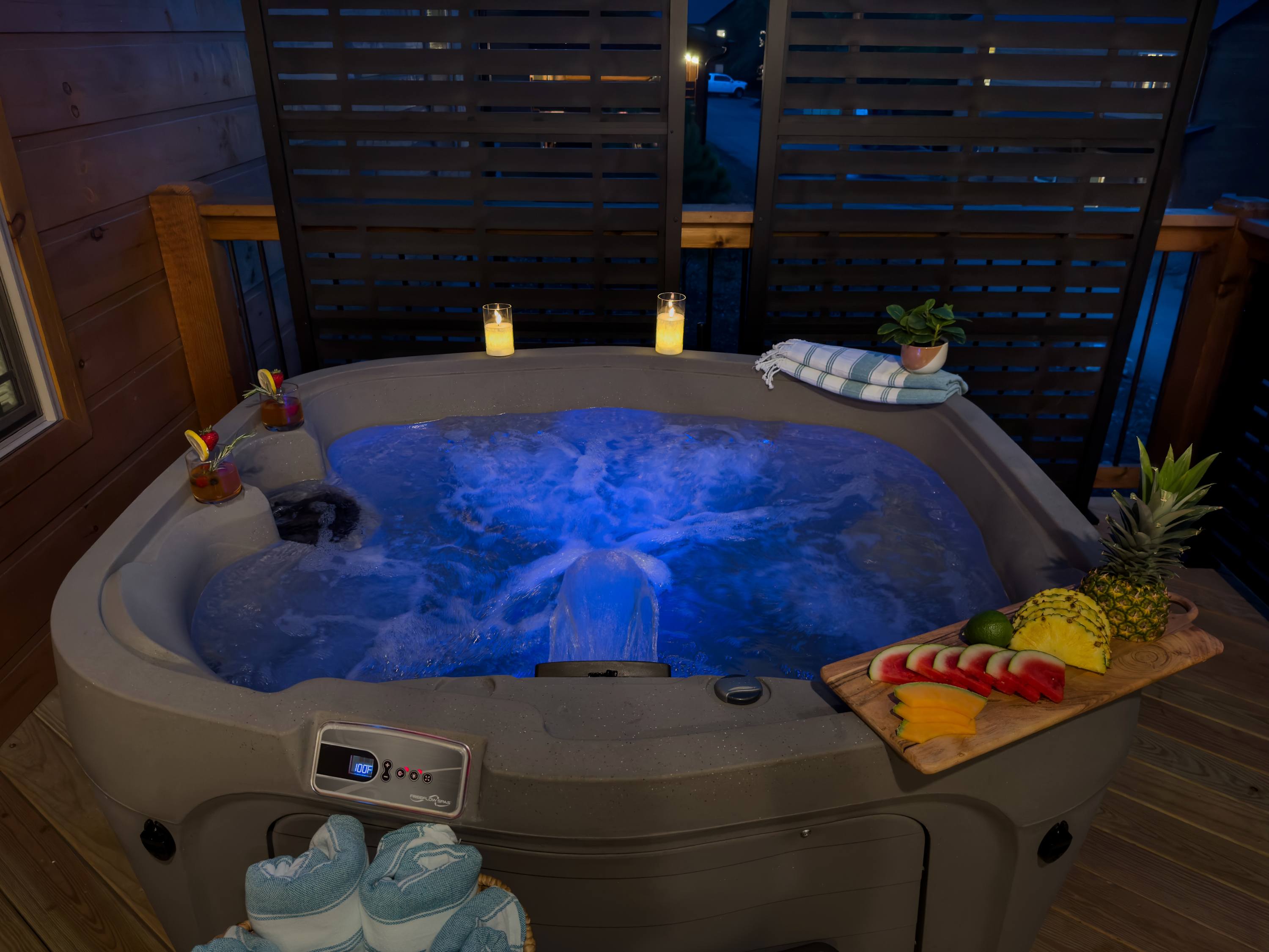 After a day of adventure, slip into the soothing warmth of the hot tub and let the bubbles melt your cares away.