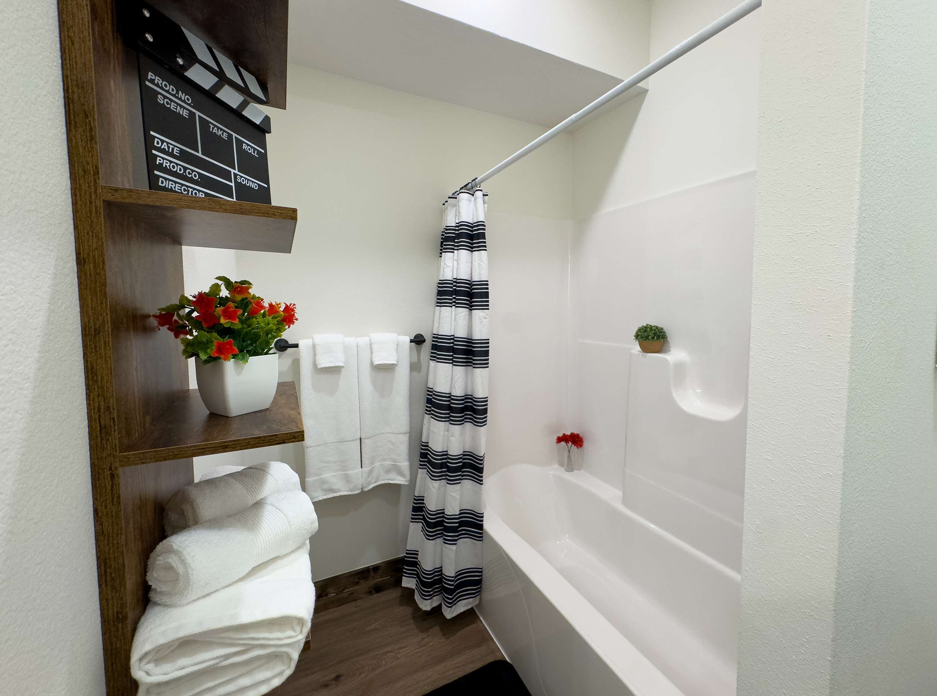 The movie room boats its own private bathroom, so you never miss a minute of your favorite movie while standing in line.