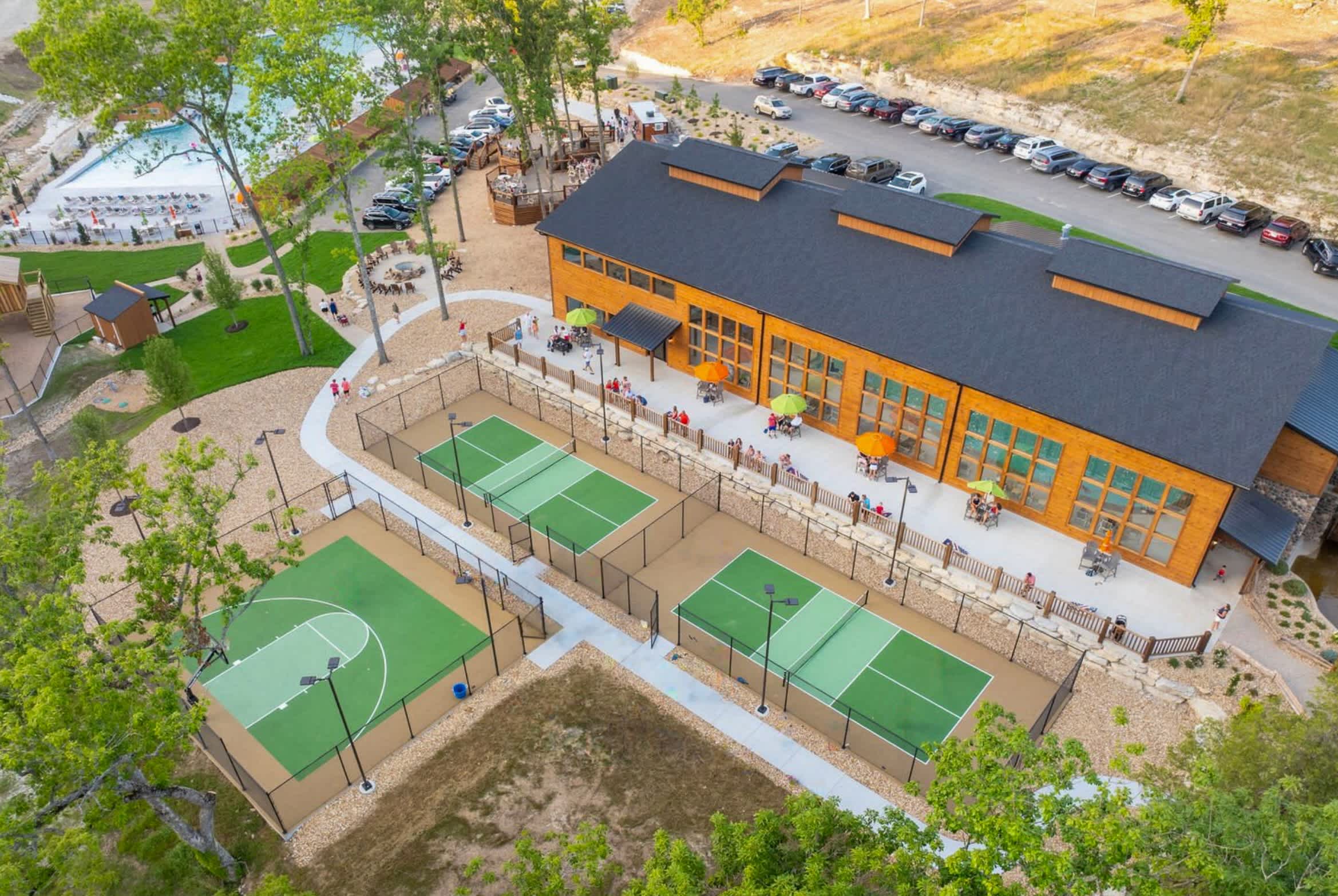 Grab a paddle and challenge your crew on our scenic pickleball courts—friendly competition encouraged!