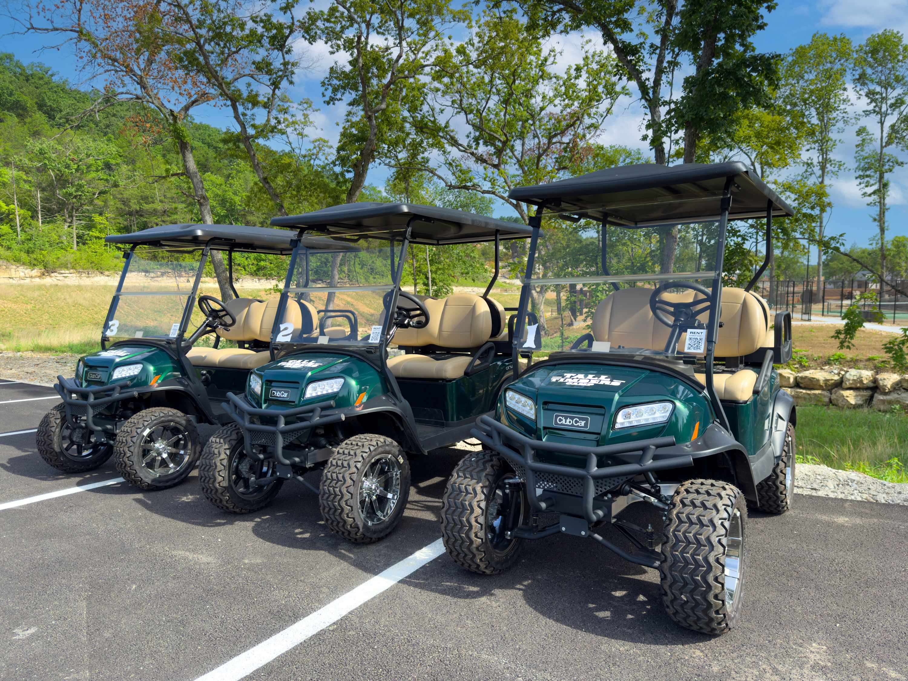 Roam in style—rent a golf cart and cruise through the woods and wonders of Tall Timbers.