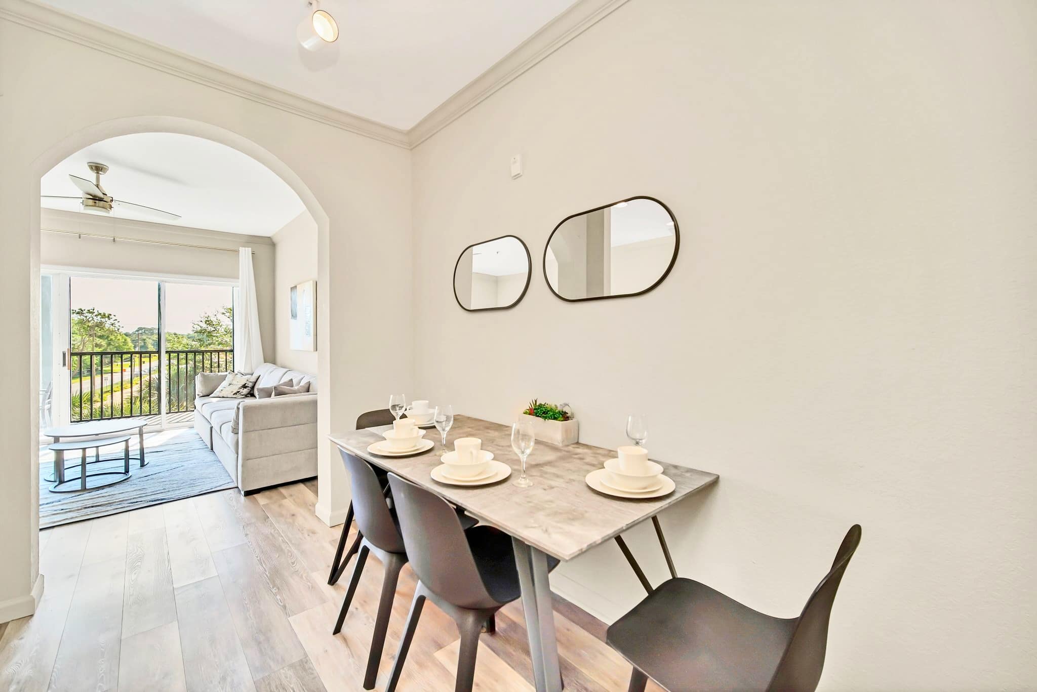 Indoor dining area for shared meals