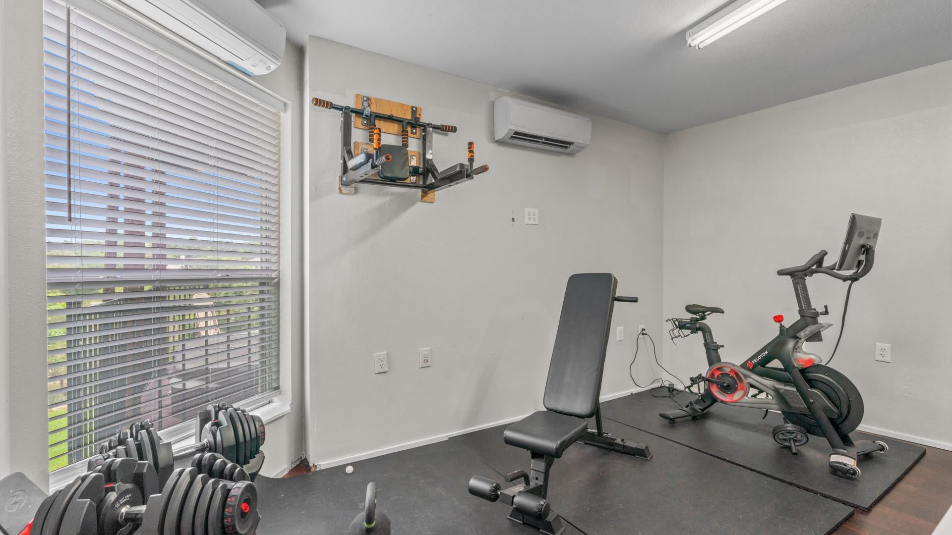 In-home gym with equipment 