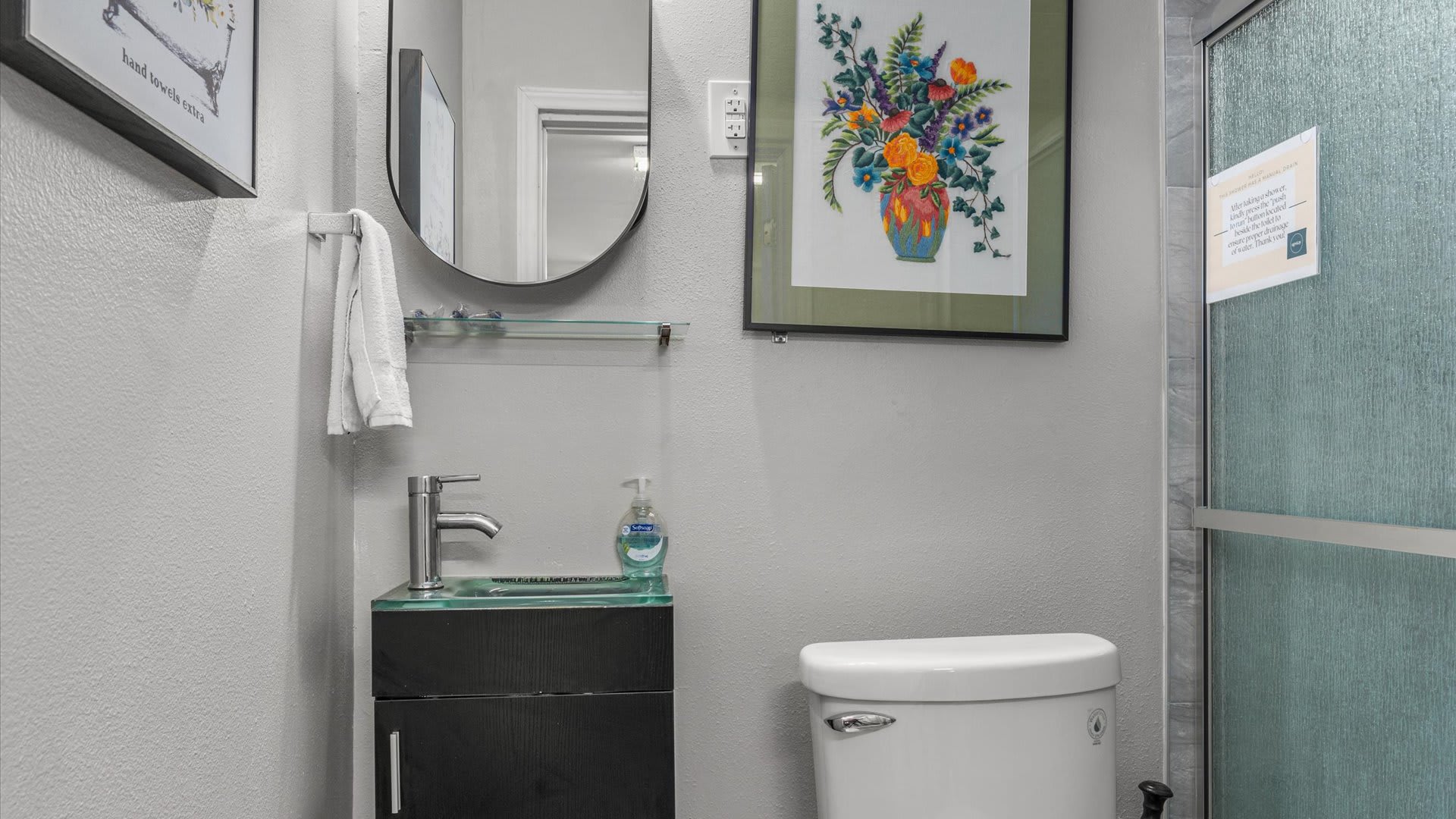 Full bathroom with standing shower