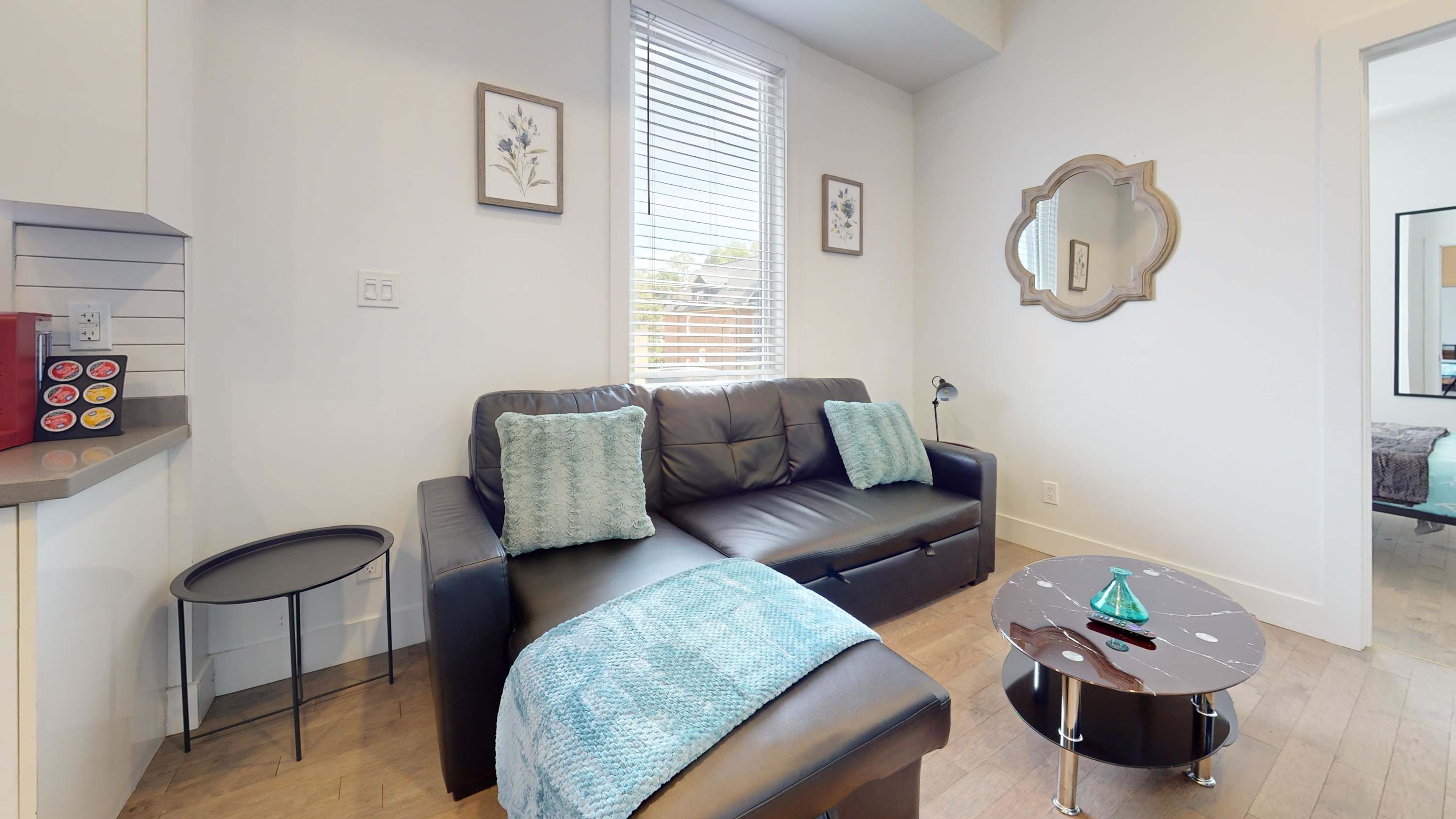 Living room with sofa bed 