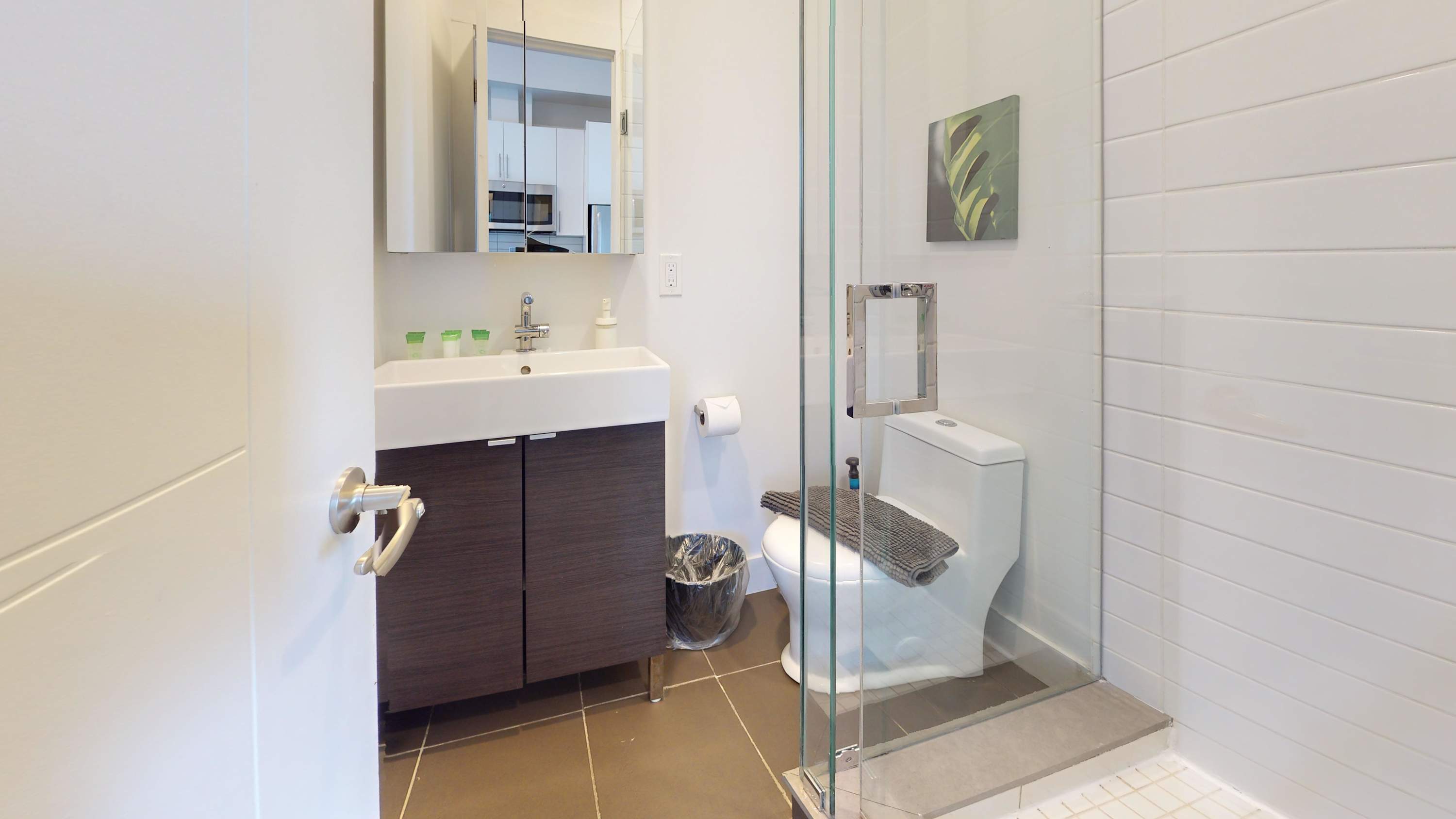Full bathroom with standing shower