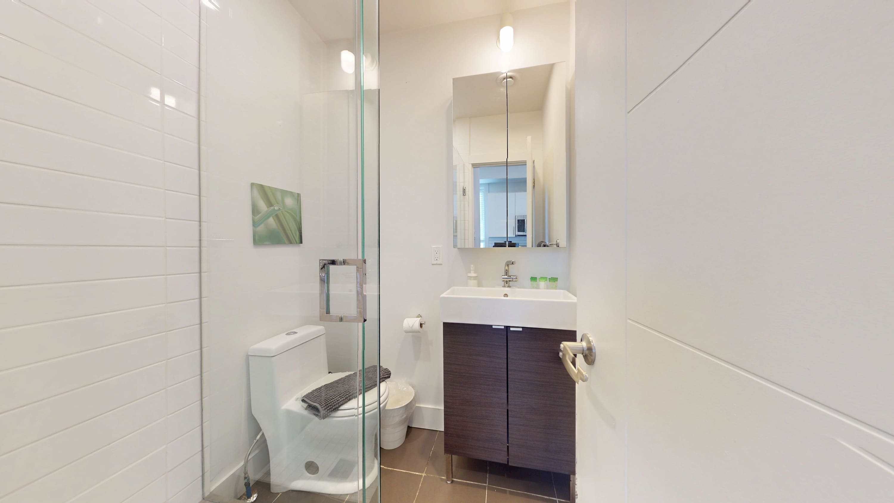 Second full bathroom with standing shower