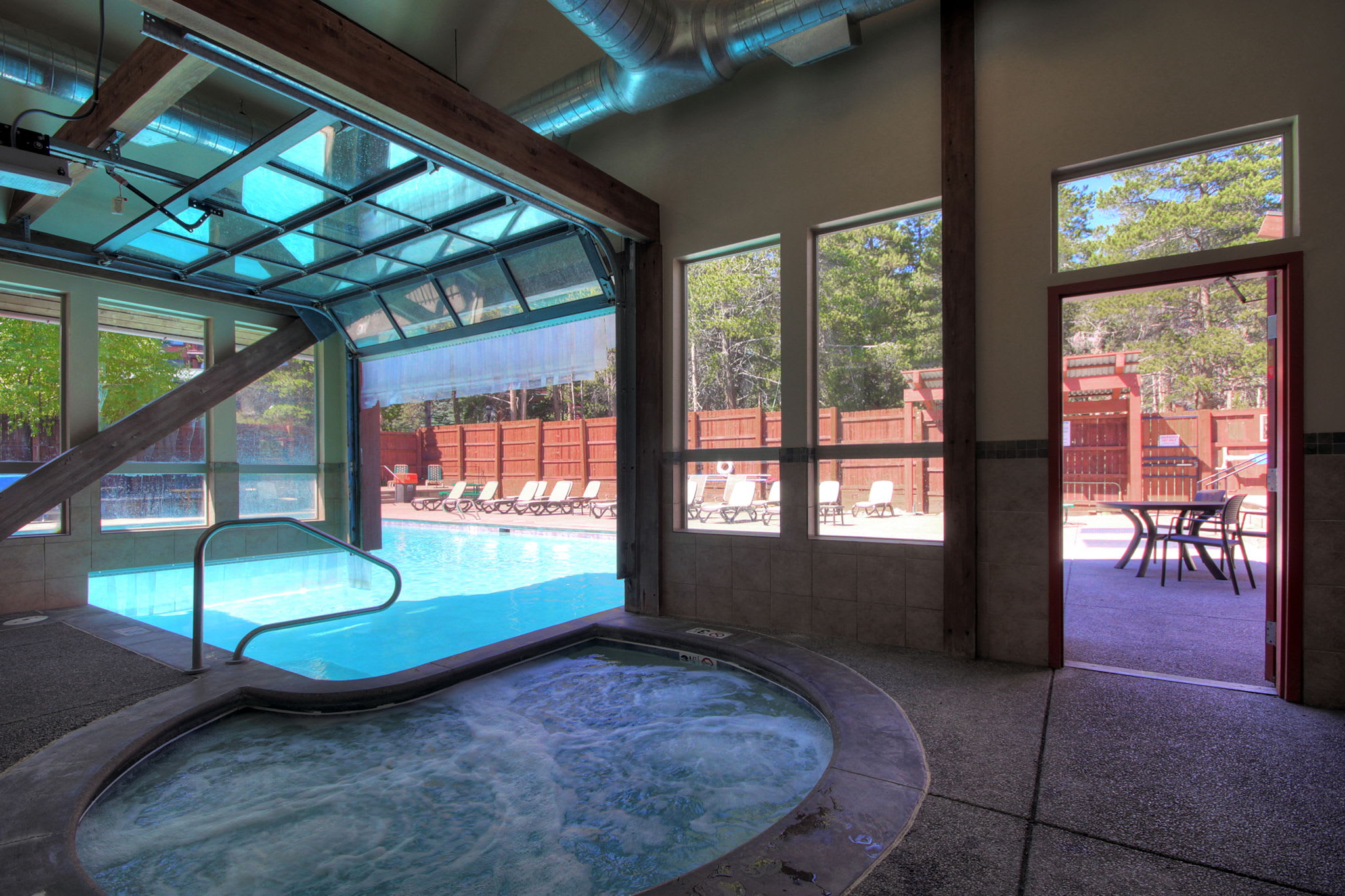 Community indoor/outdoor pool and indoor hot tub