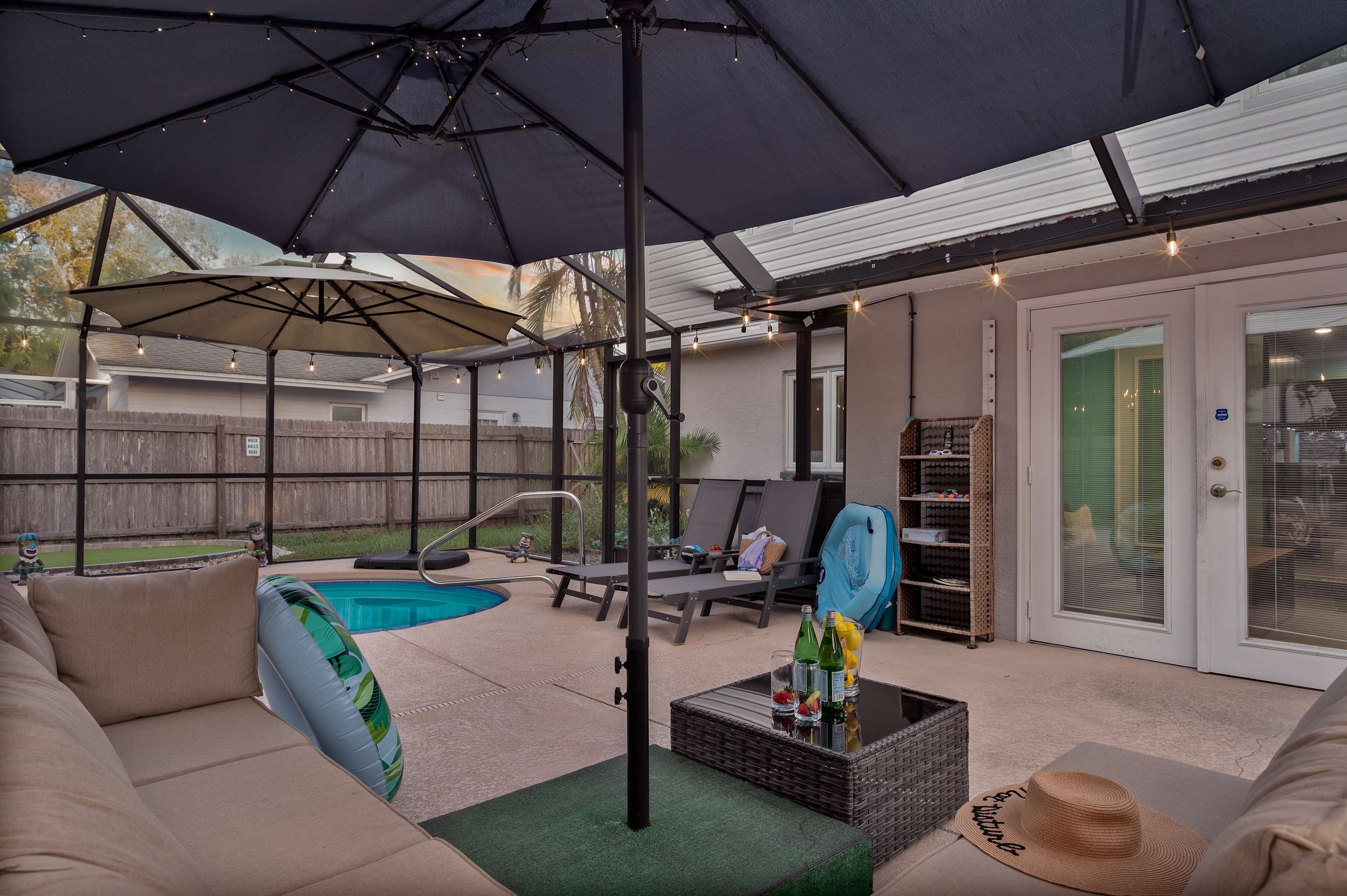 Enjoy the best of Florida living with our private pool. Whether you're splashing around with family during the day or lounging on the patio in the evening, this beautiful outdoor space is a highlight of your stay.
