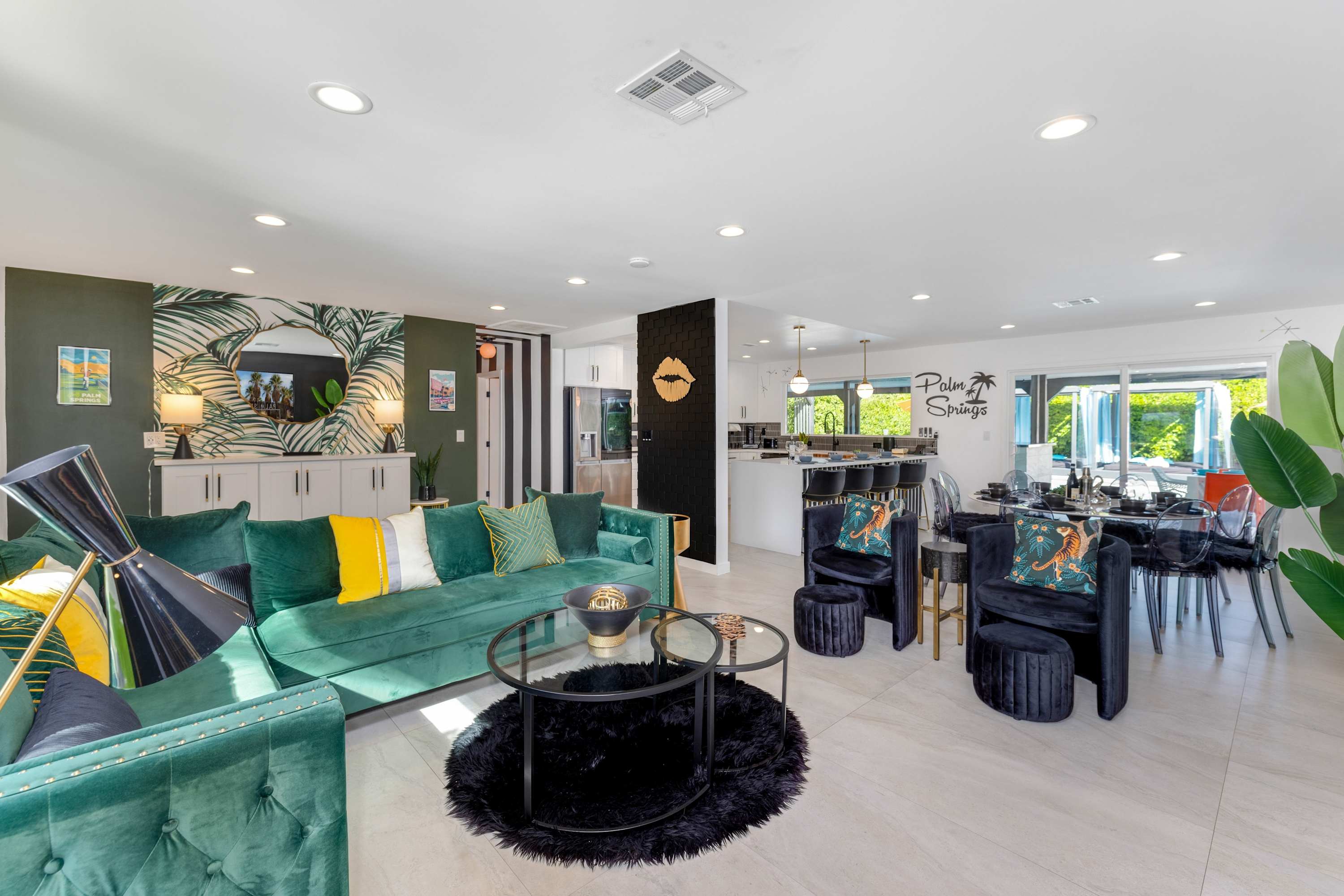 Curl up in the chic living room & stream your favorites on the smart TV​