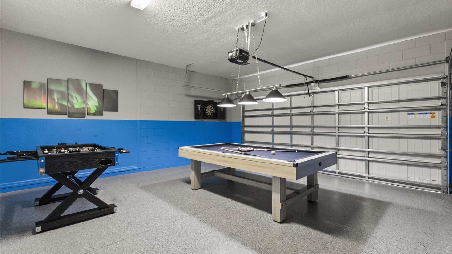 Garage Turned Games Room