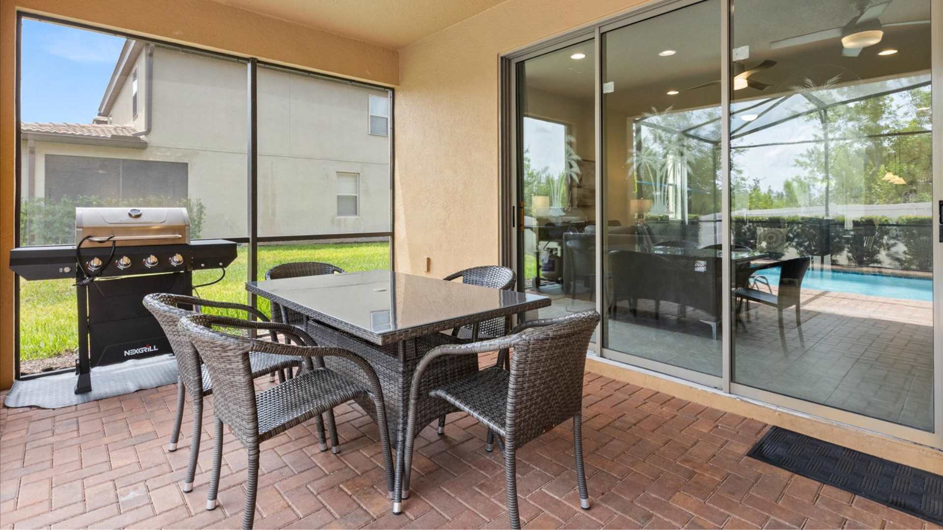 Private Outdoor Patio with Dining Area and BBQ Grill