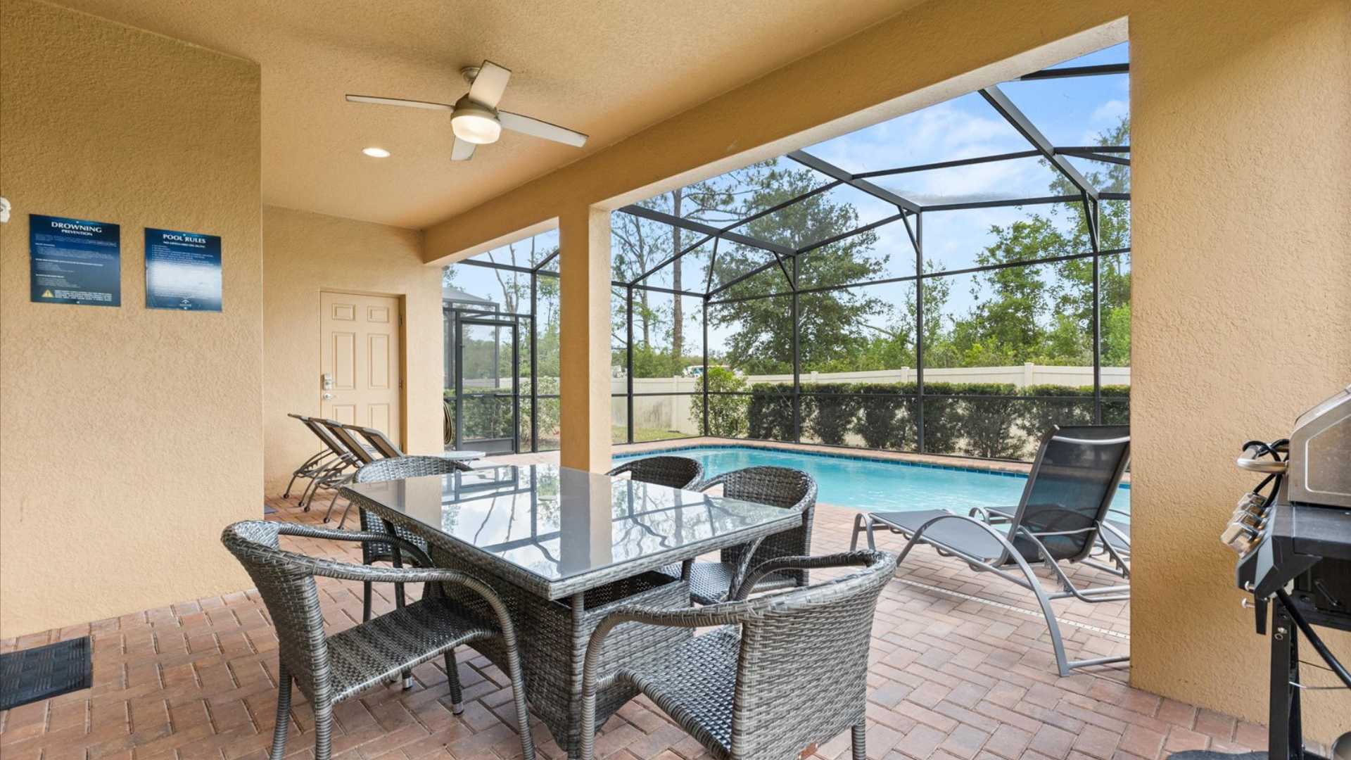 Private Outdoor Patio with Dining Area and BBQ Grill