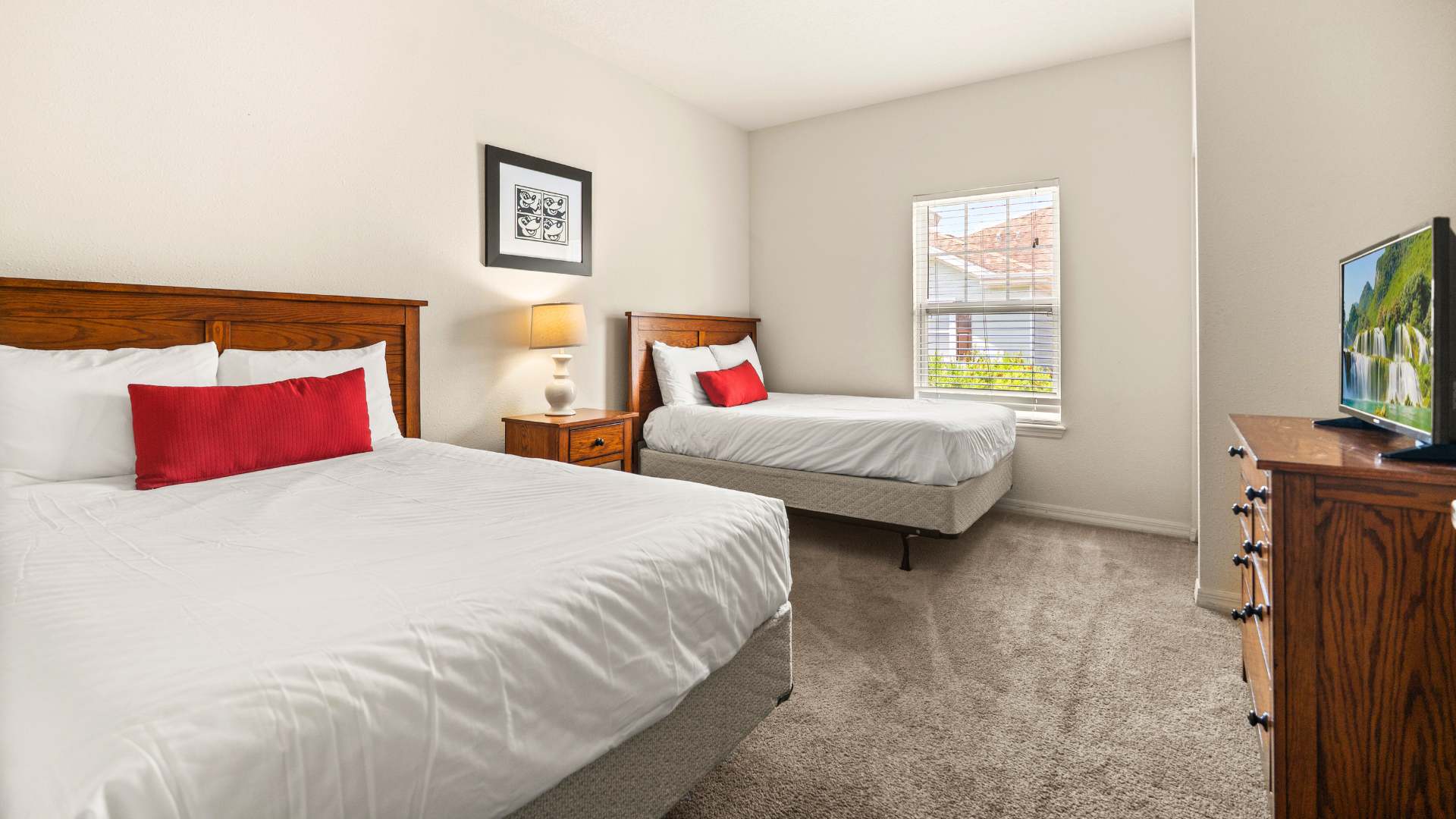 Twin Queen Bedroom with Smart TV