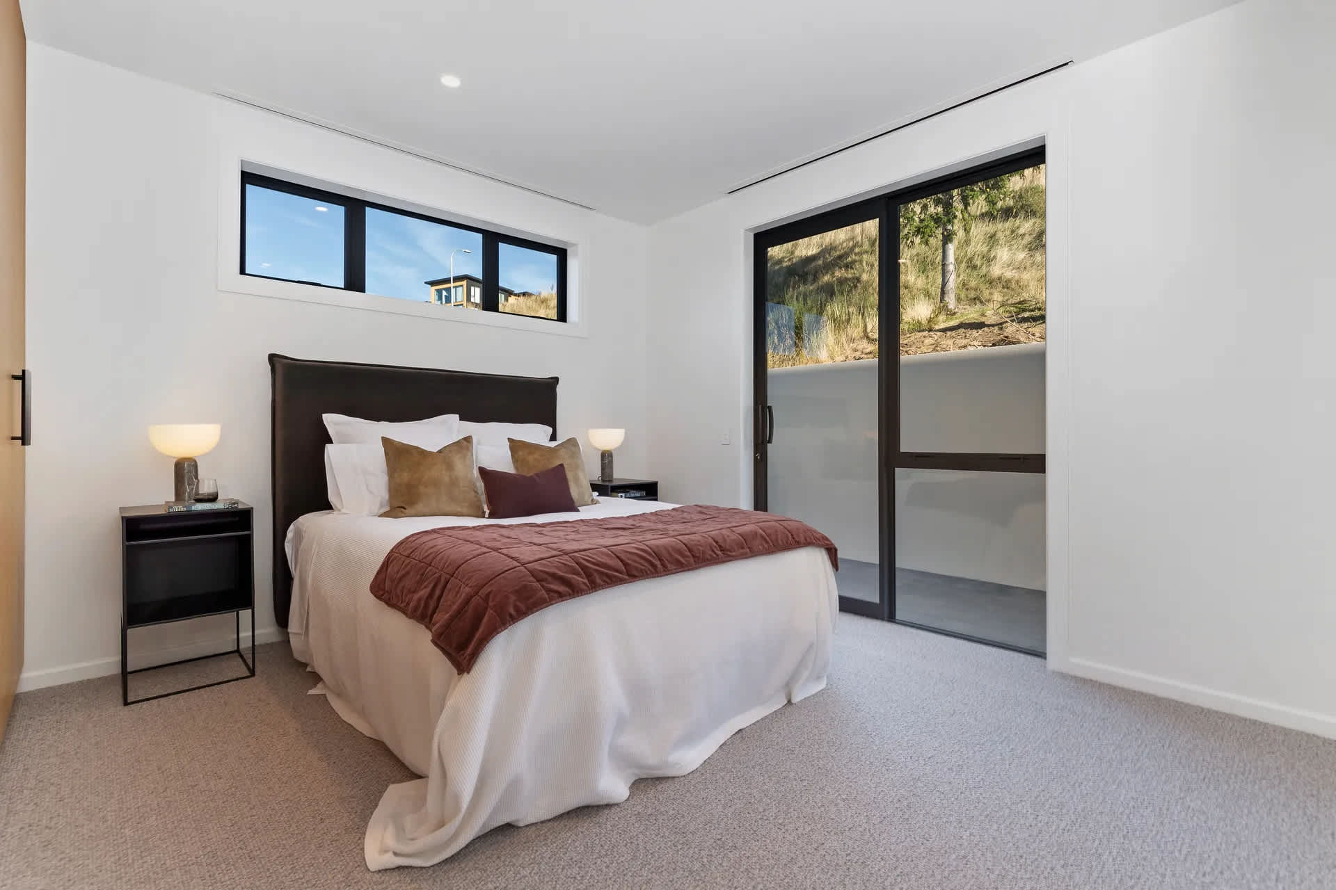 Third Bedroom: Stylish double bedroom in luxury holiday home with mountain outlook