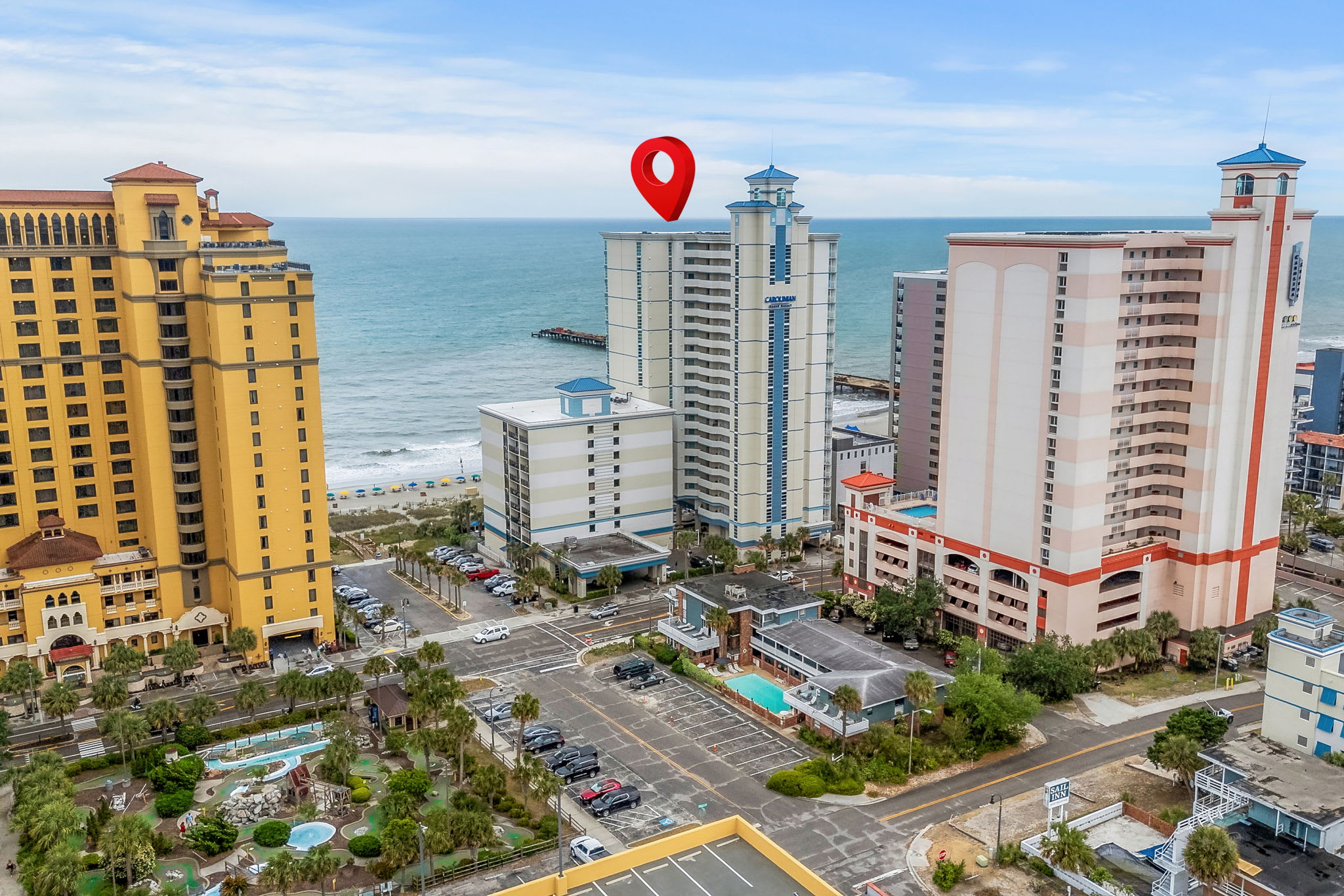 Oceanfront living from above.