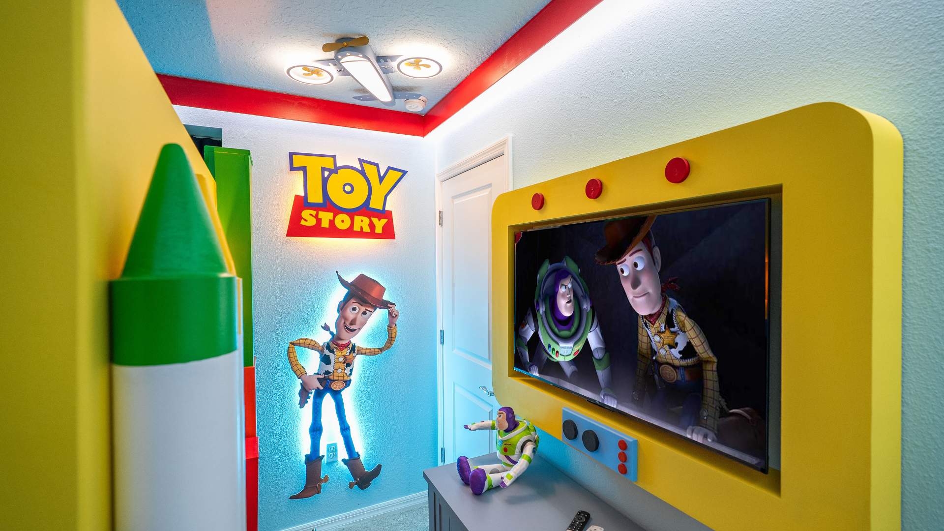 Toy-story Themed Bedroom with Slide and Smart TV