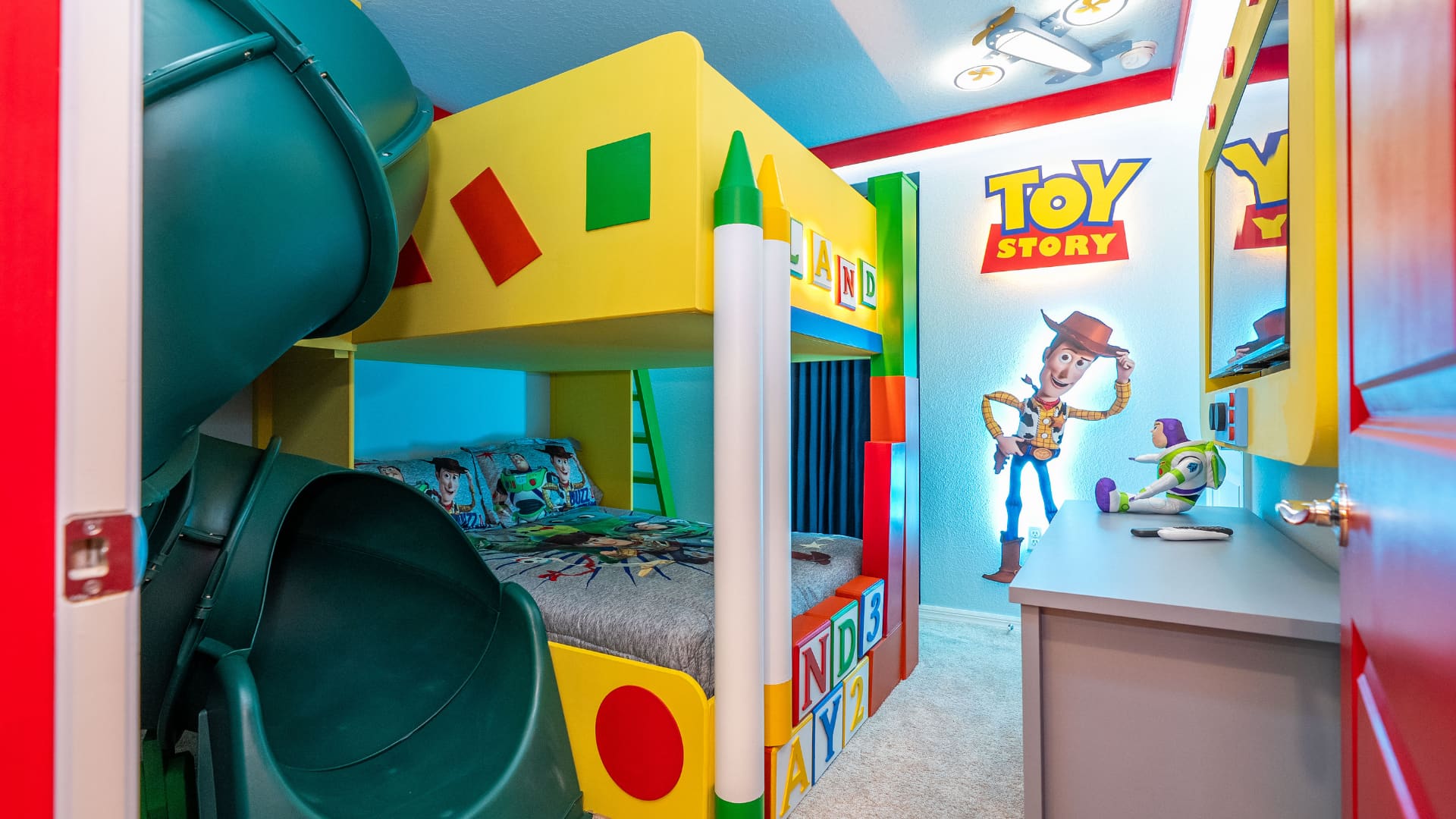 Toy-story Themed Bedroom with Slide