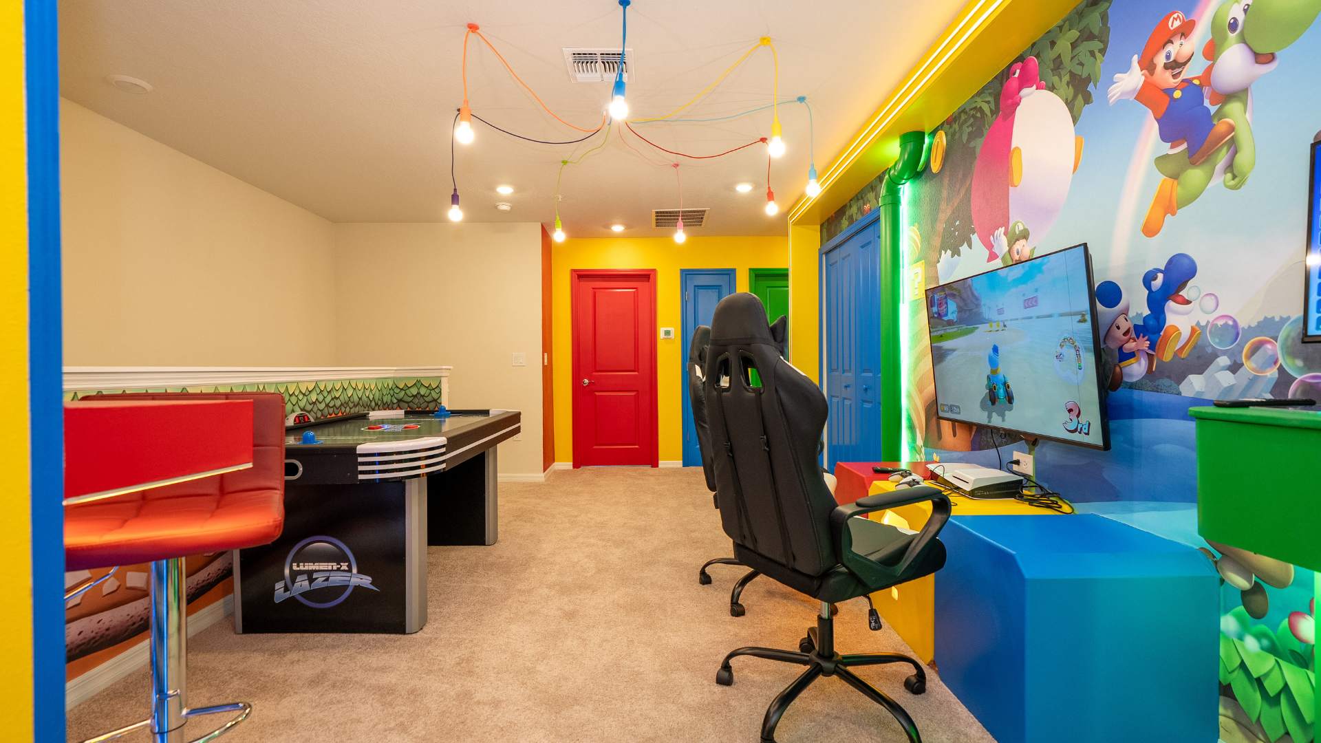 Super Mario Themed Games Room