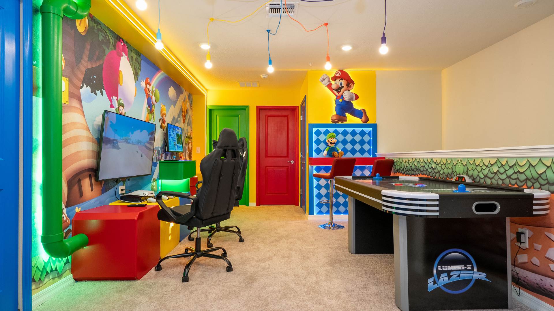 Super Mario Themed Games Room