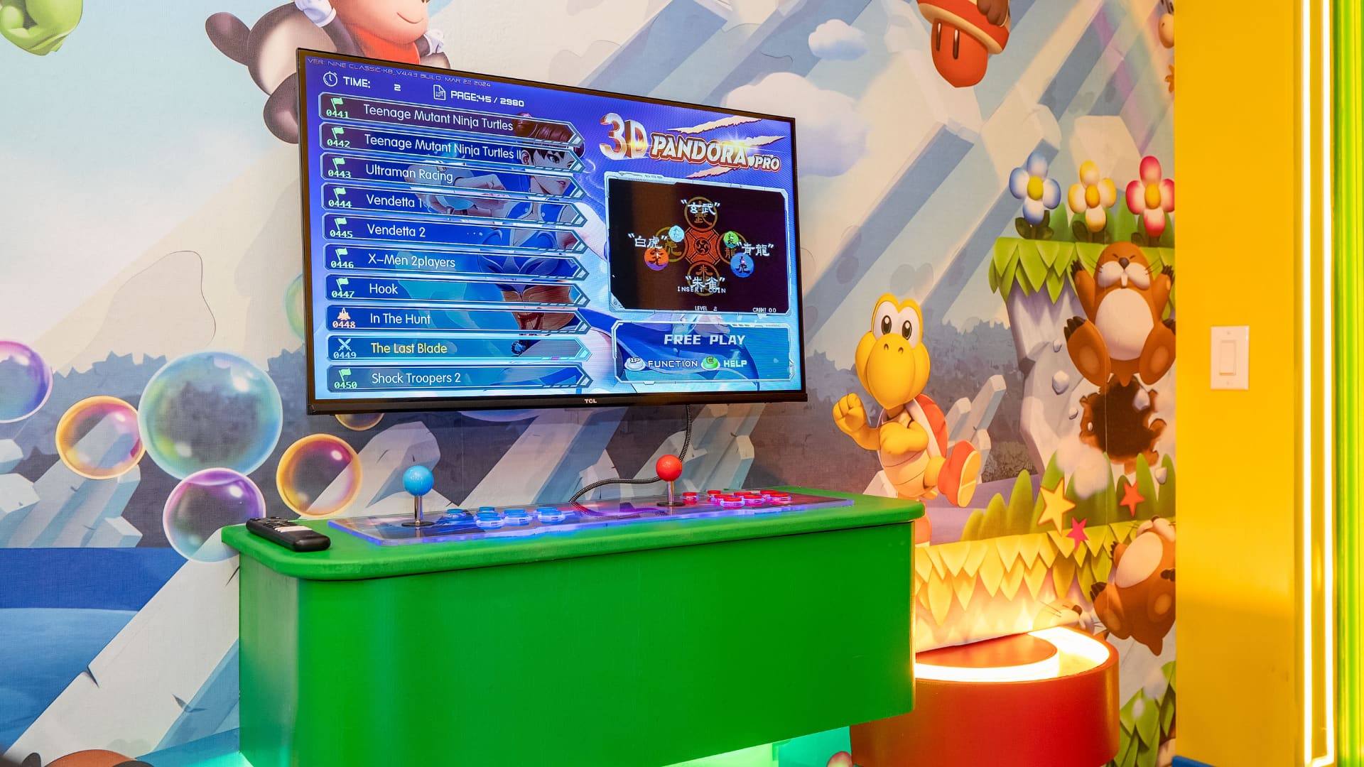 Super Mario Themed Games Room
