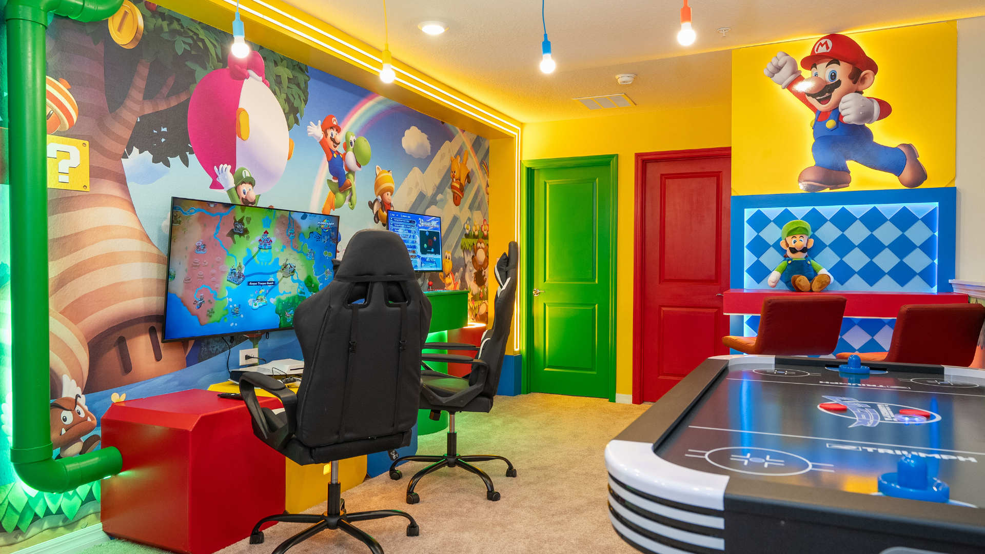 Super Mario Themed Games Room