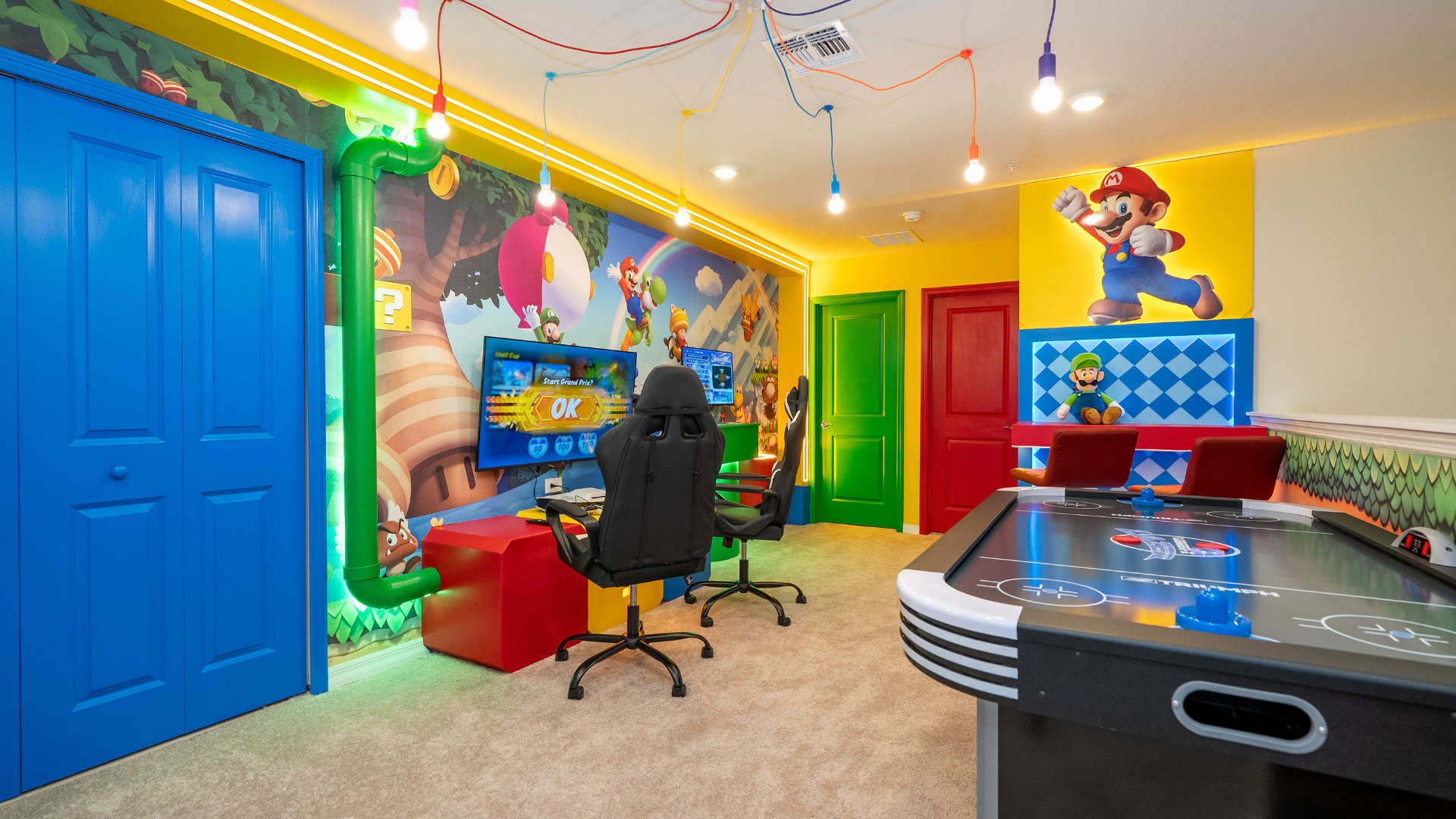 Super Mario Themed Games Room