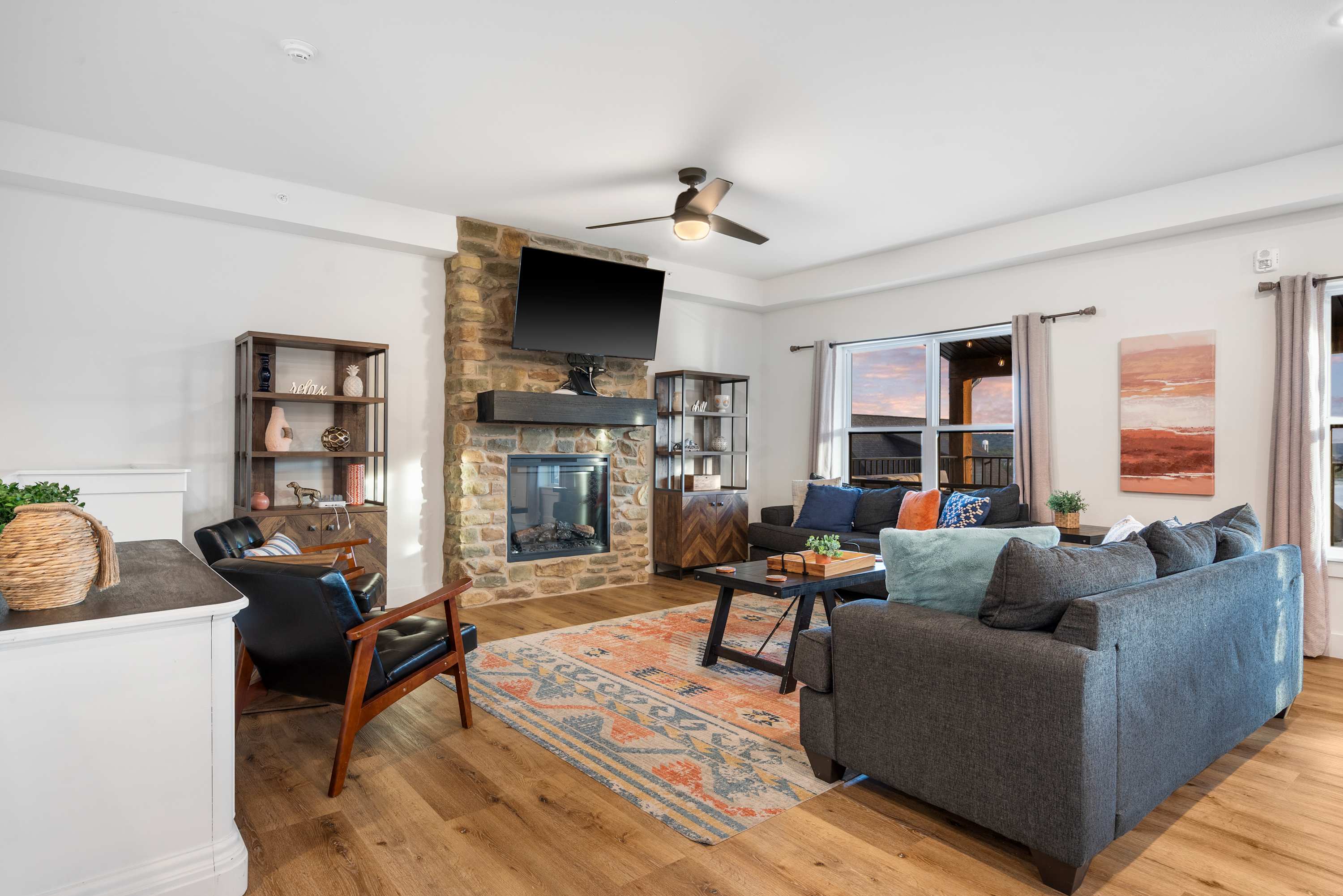 Curl up in the tranquil living room & stream your favorites on the smart TV​