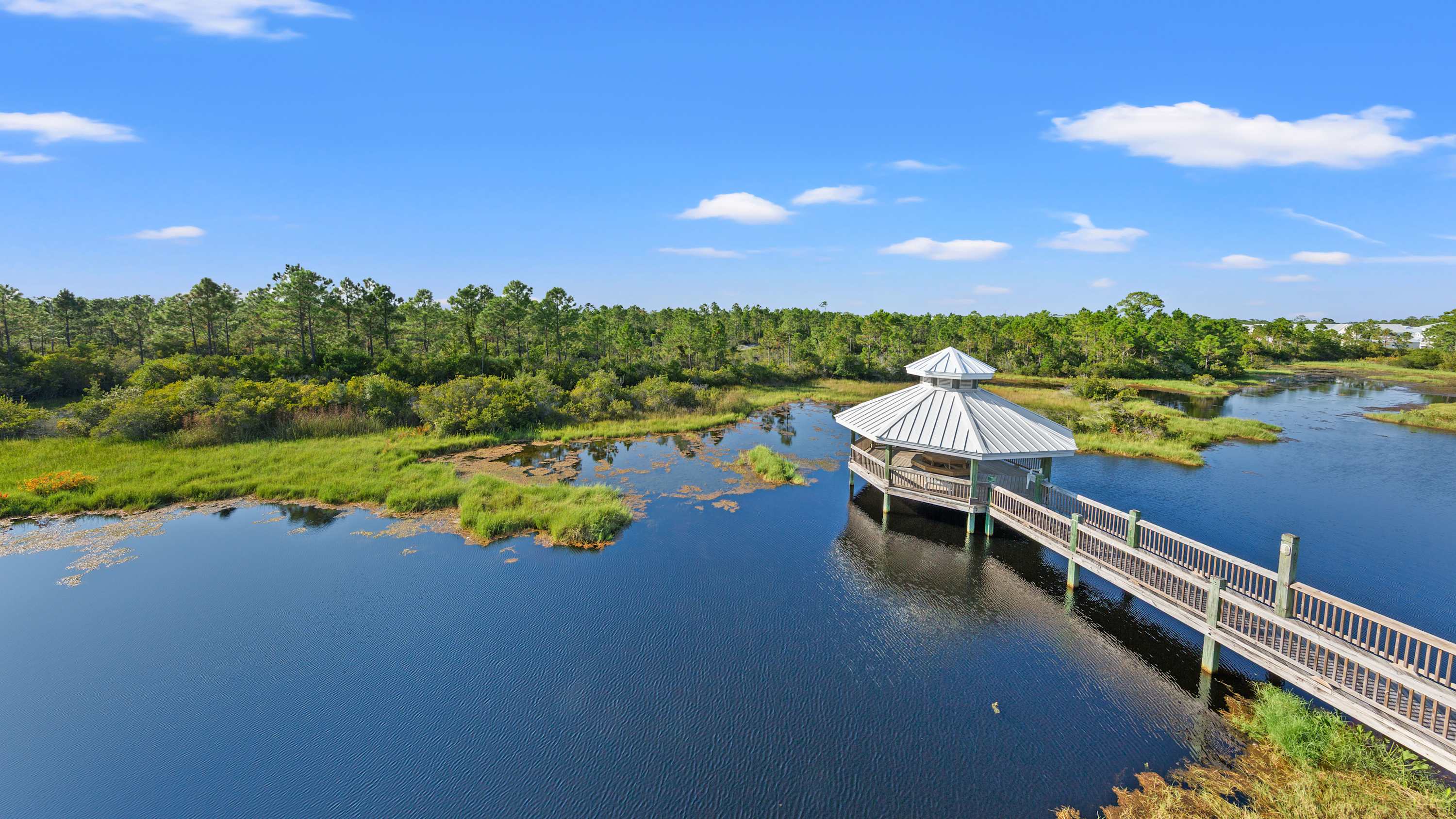 Enjoy relaxing greenery + water views, either from your home or from the shaded community gazebo! 
