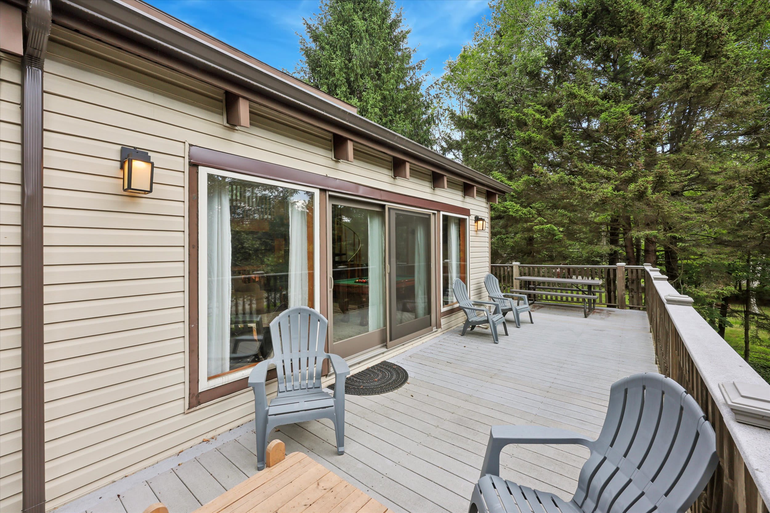 The back deck is the perfect spot for grilling and enjoying Poconos evenings.