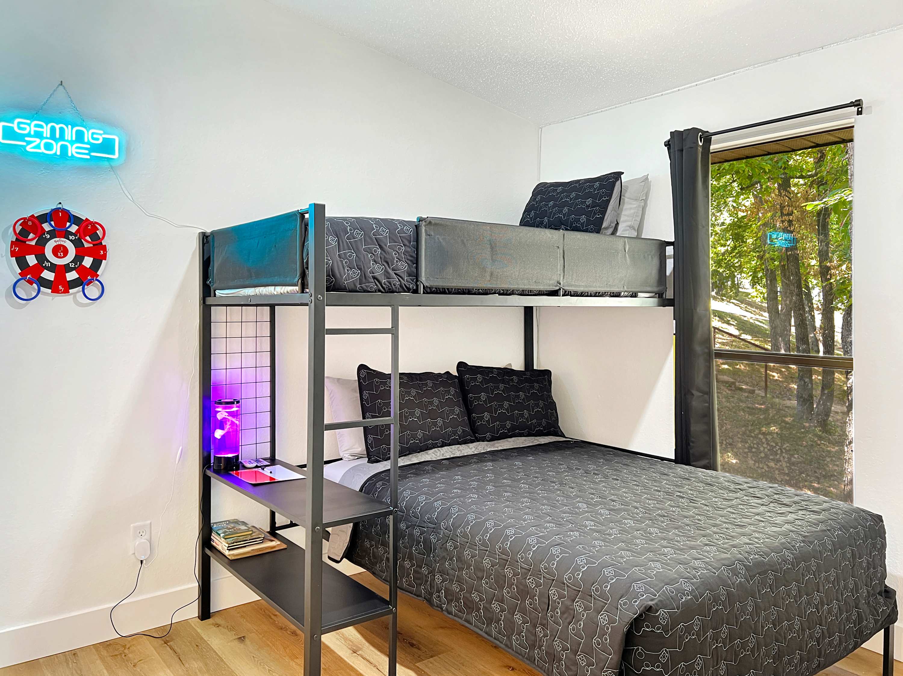 Twin over Full bunk beds in this special kids room