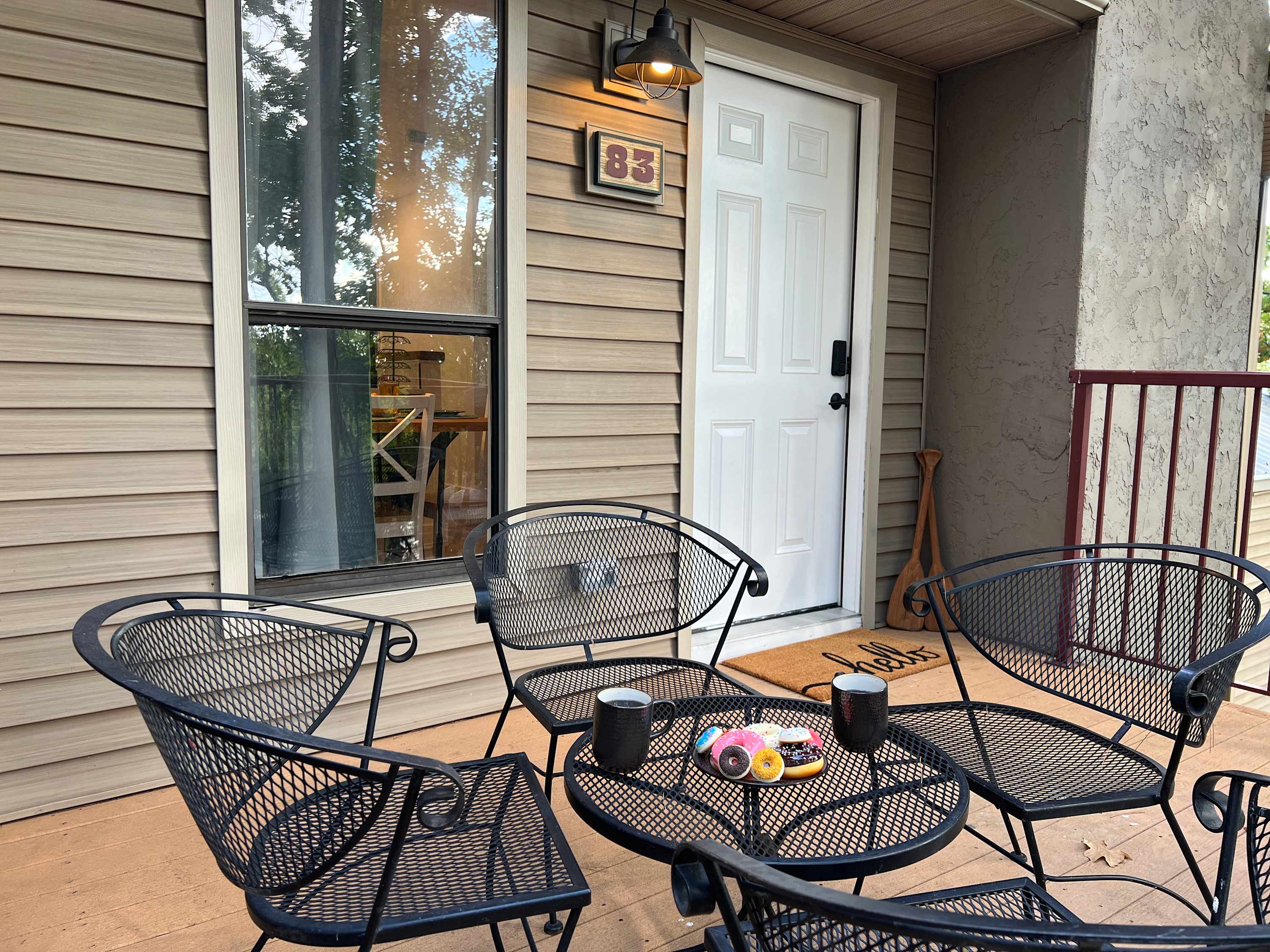 Comfortable deck with table and chairs