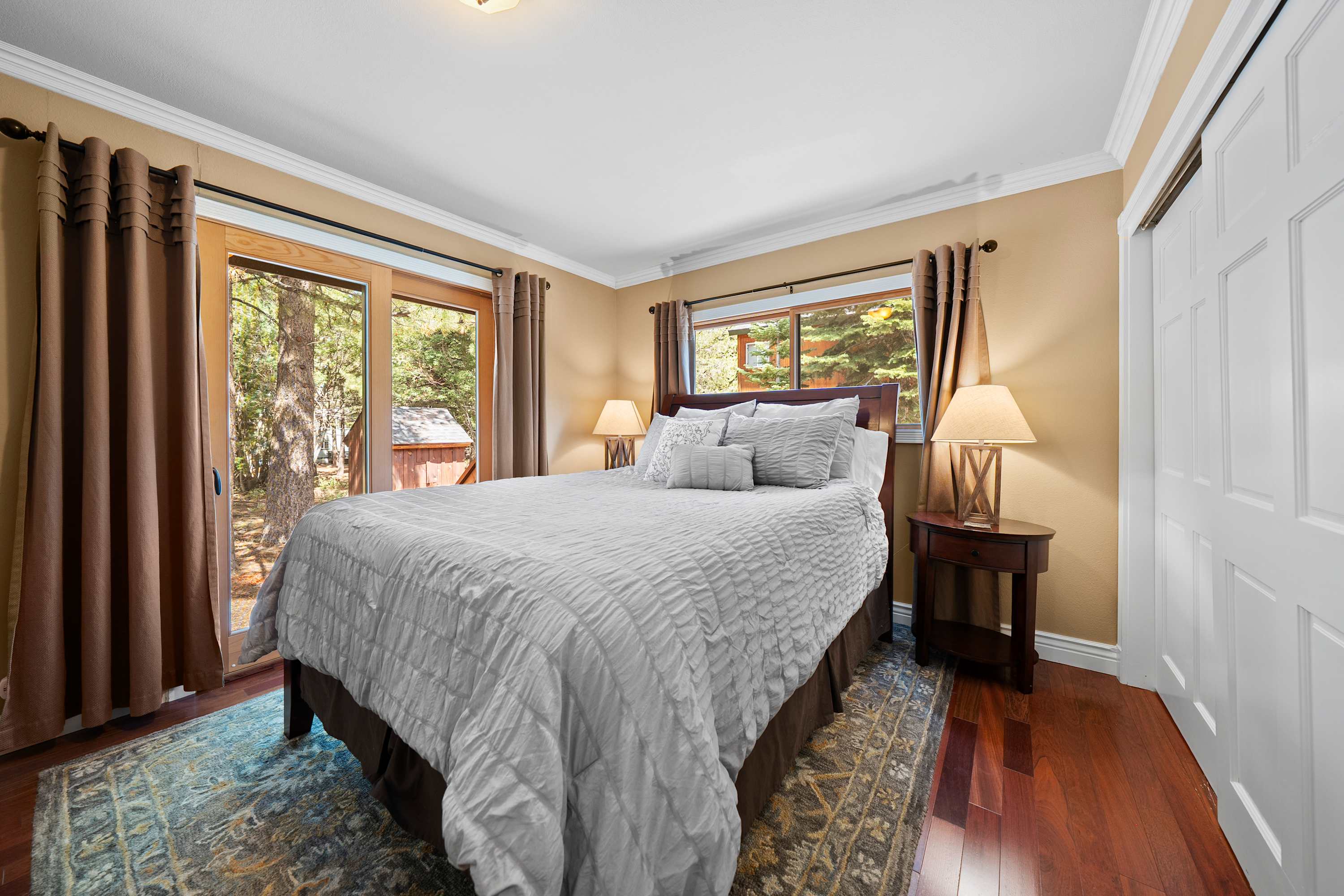 Rest easy on cozy bedding in each room