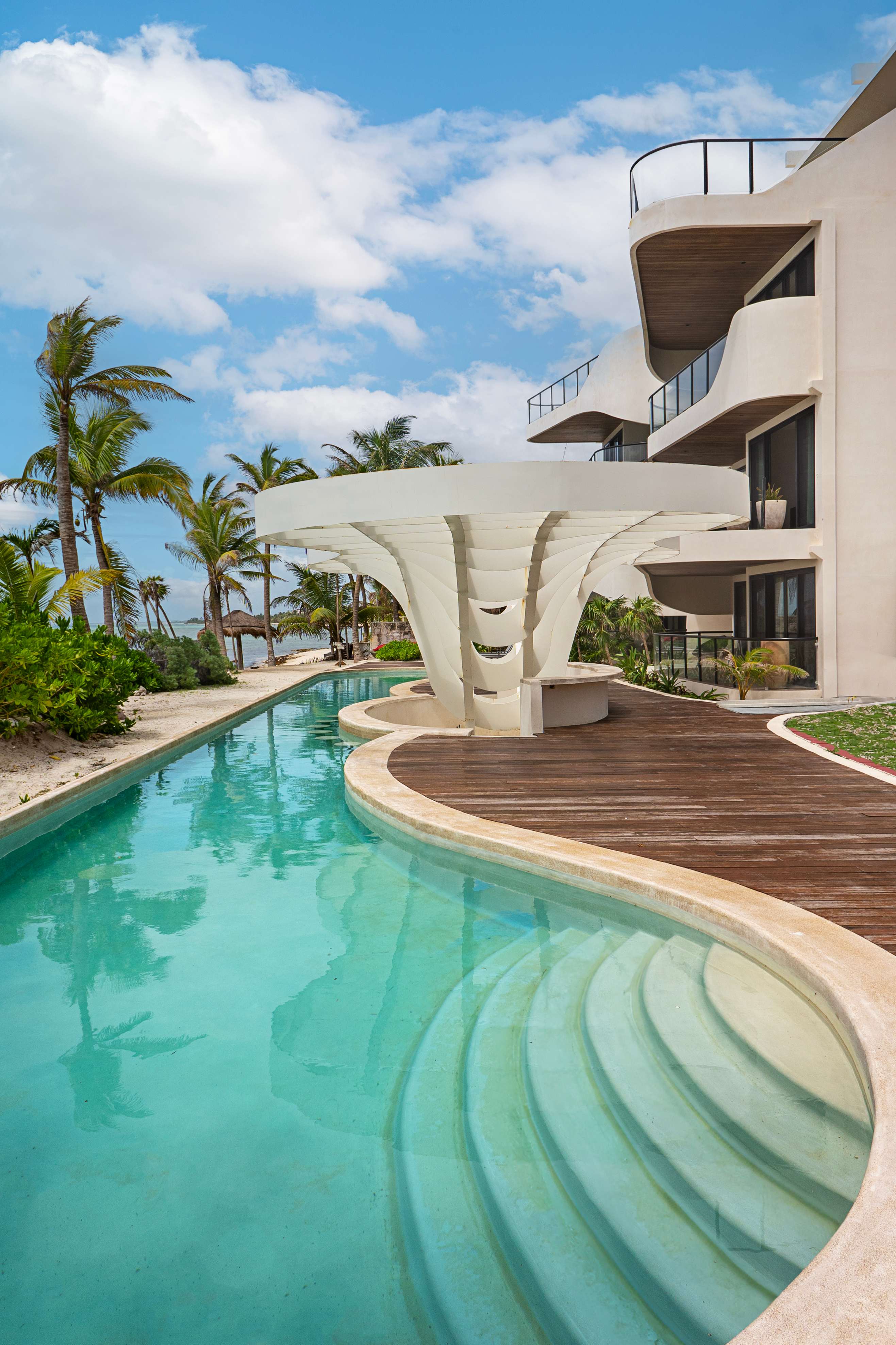 Shared pool with stunning ocean view