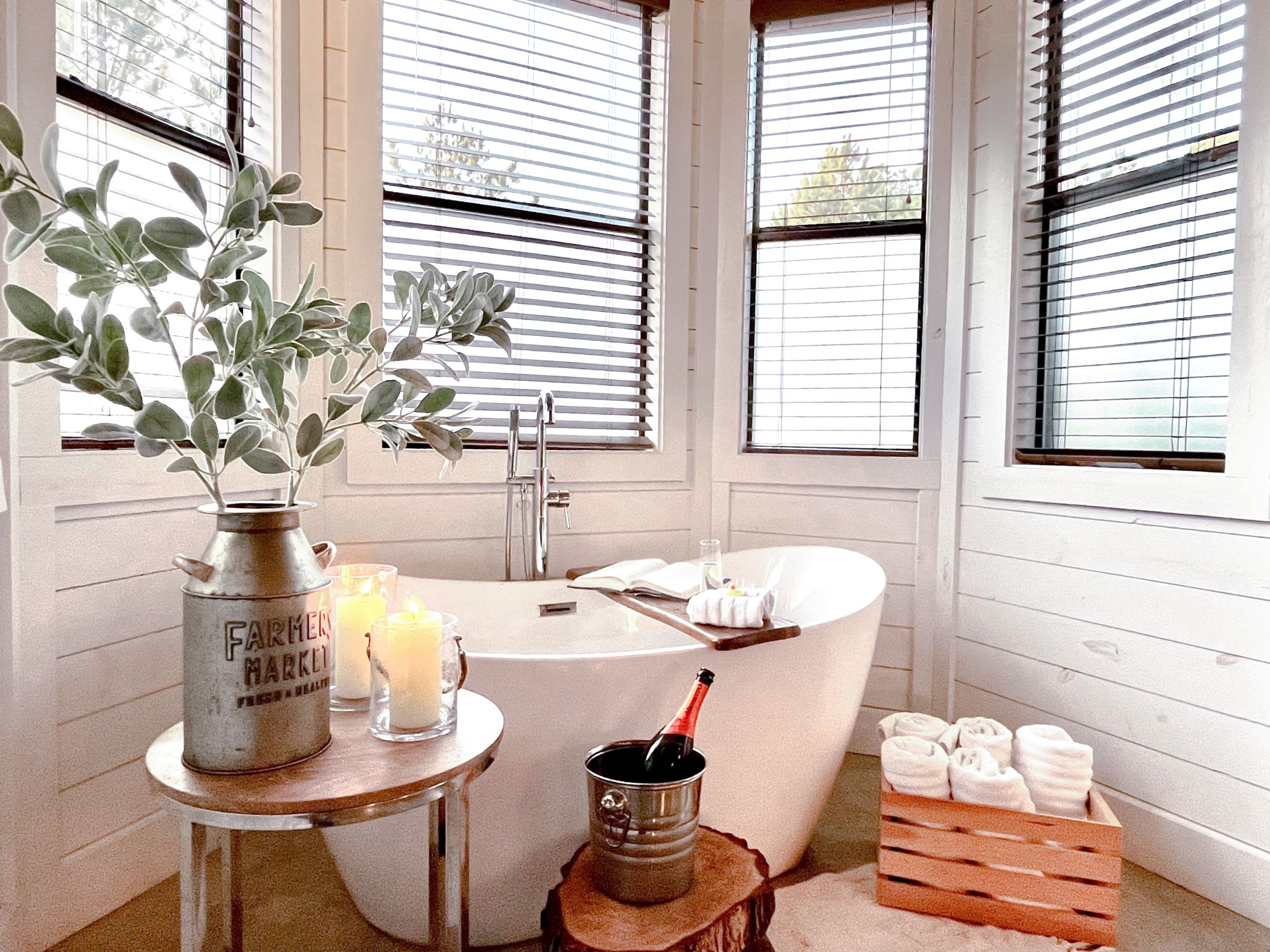 Soak your cares away in the primary king suite’s soaking tub​