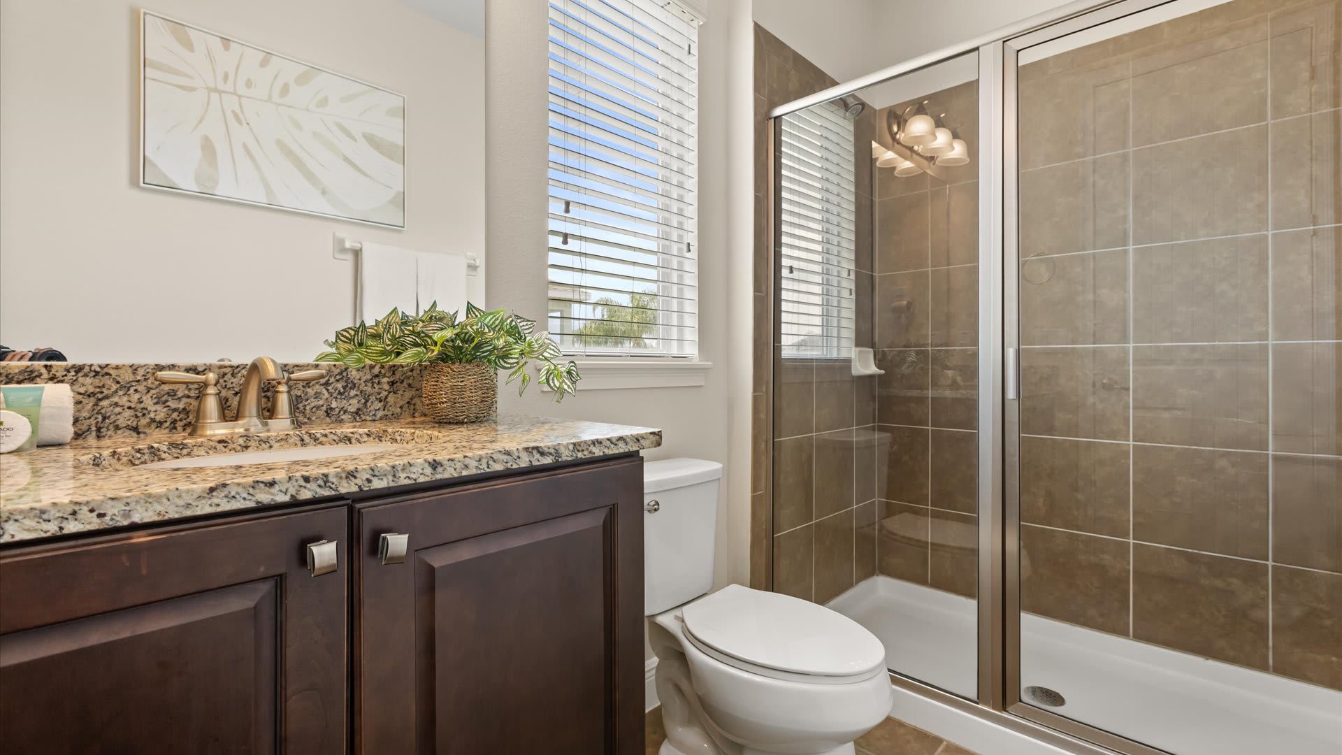 Full bathroom with standing shower