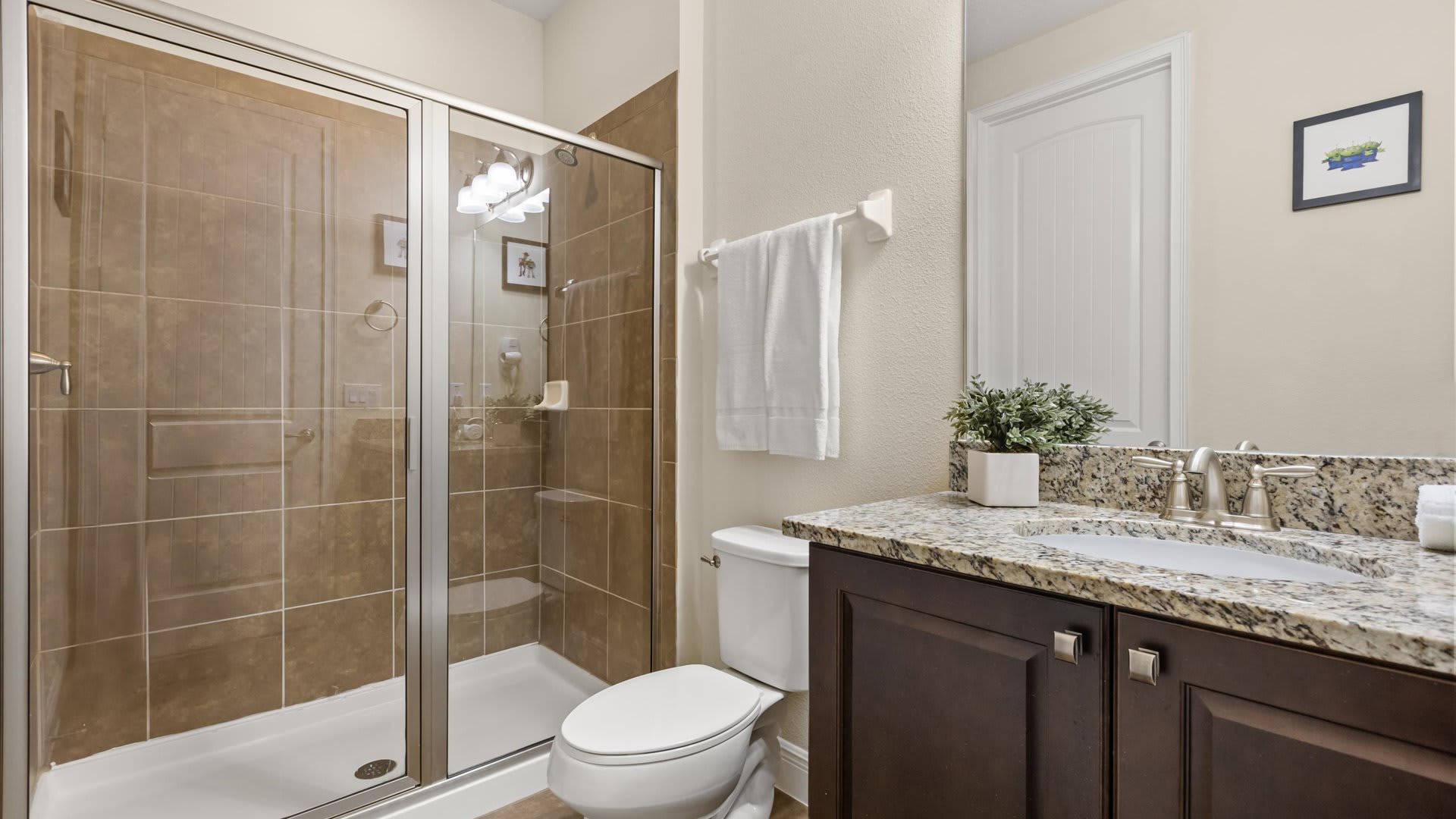 Full bathroom with standing shower